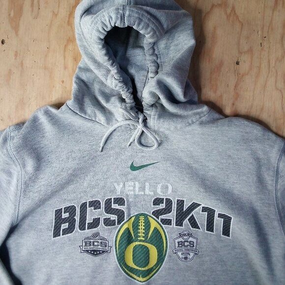 NCAA × Nike Nike Center Swoosh Oregon Ducks BCS 2011 Hoodie Sweatshirt Size US L / EU 52-54 / 3 - 1 Thumbnail