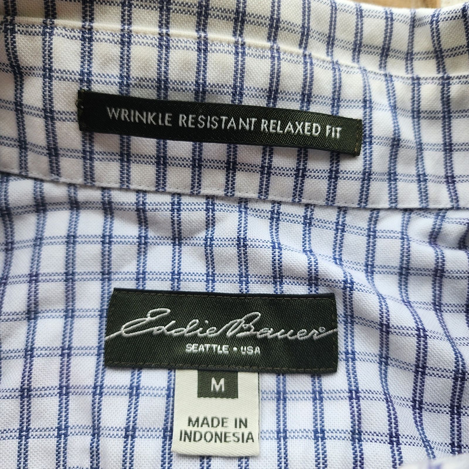 Eddie Bauer Men's M Eddie Bauer Blue White Check Shirt Size US M / EU 48-50 / 2 - 4 Thumbnail