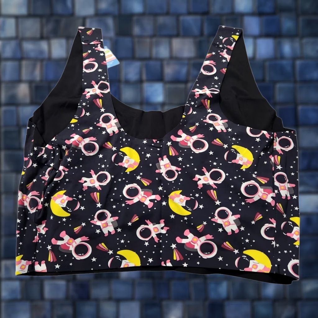 Vintage Cheek Boss Womens 2XL Bra Space Astronaut Moon Black BRA100-52 Size ONE SIZE - 1 Thumbnail