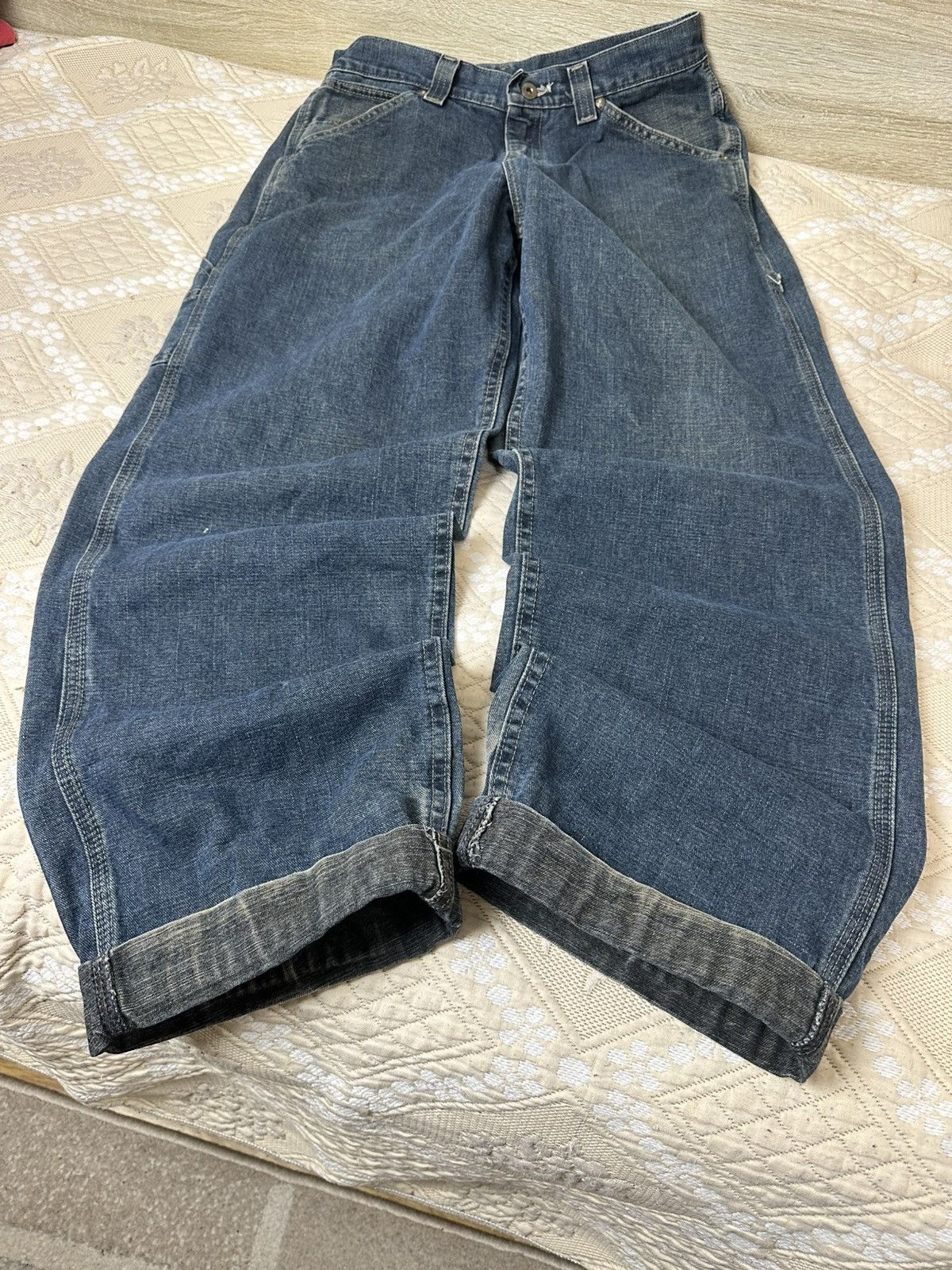 Japanese Brand 🔥VINTAGE DENIM CARPENTER DETROIT CHORE JEANS LEE DUNGAREES Size US 32 / EU 48 - 6 Thumbnail