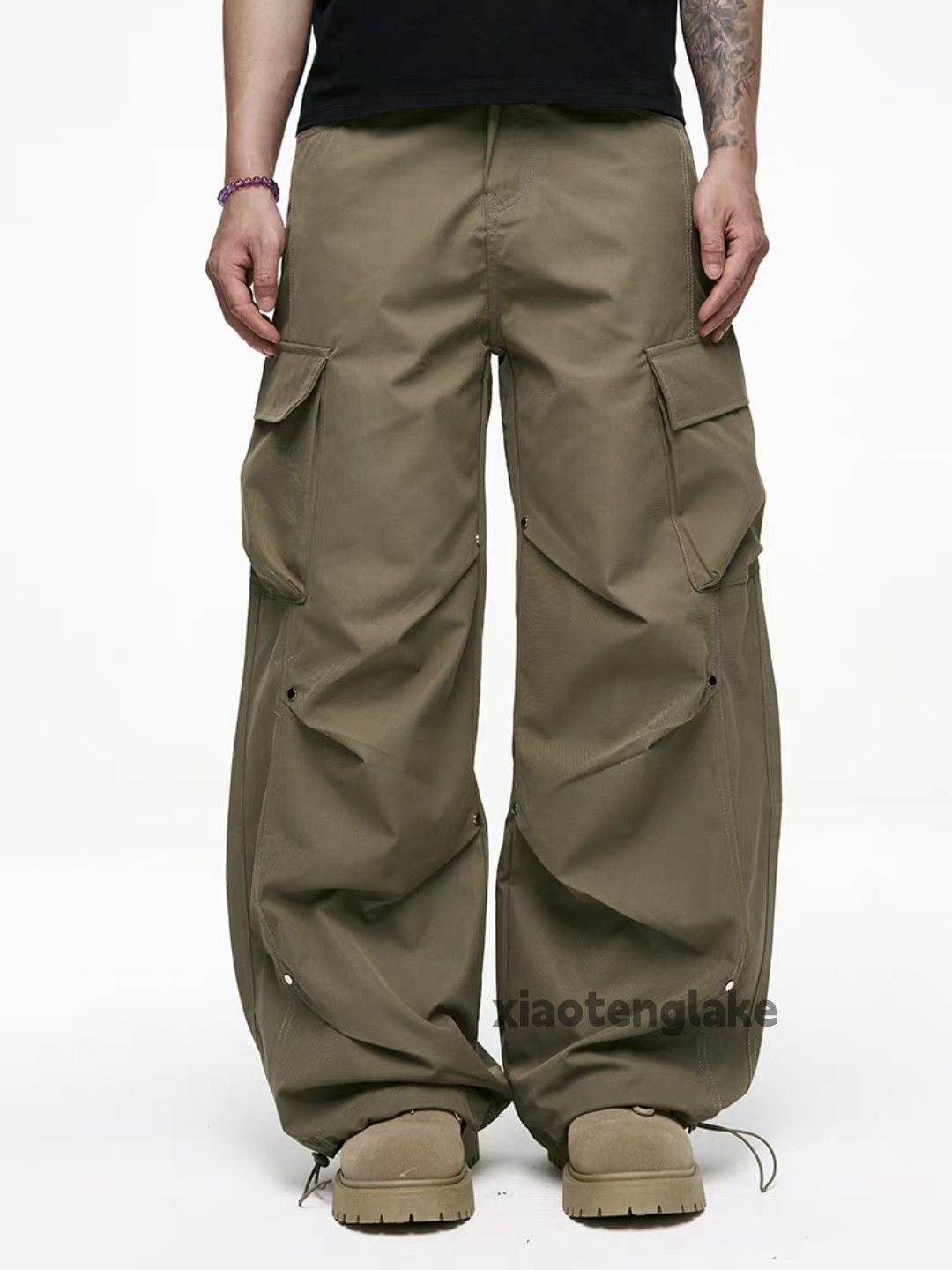 Designer Utility skate hiphop loose baggy outdoor pleated pants Size US 32 / EU 48 - 2 Thumbnail