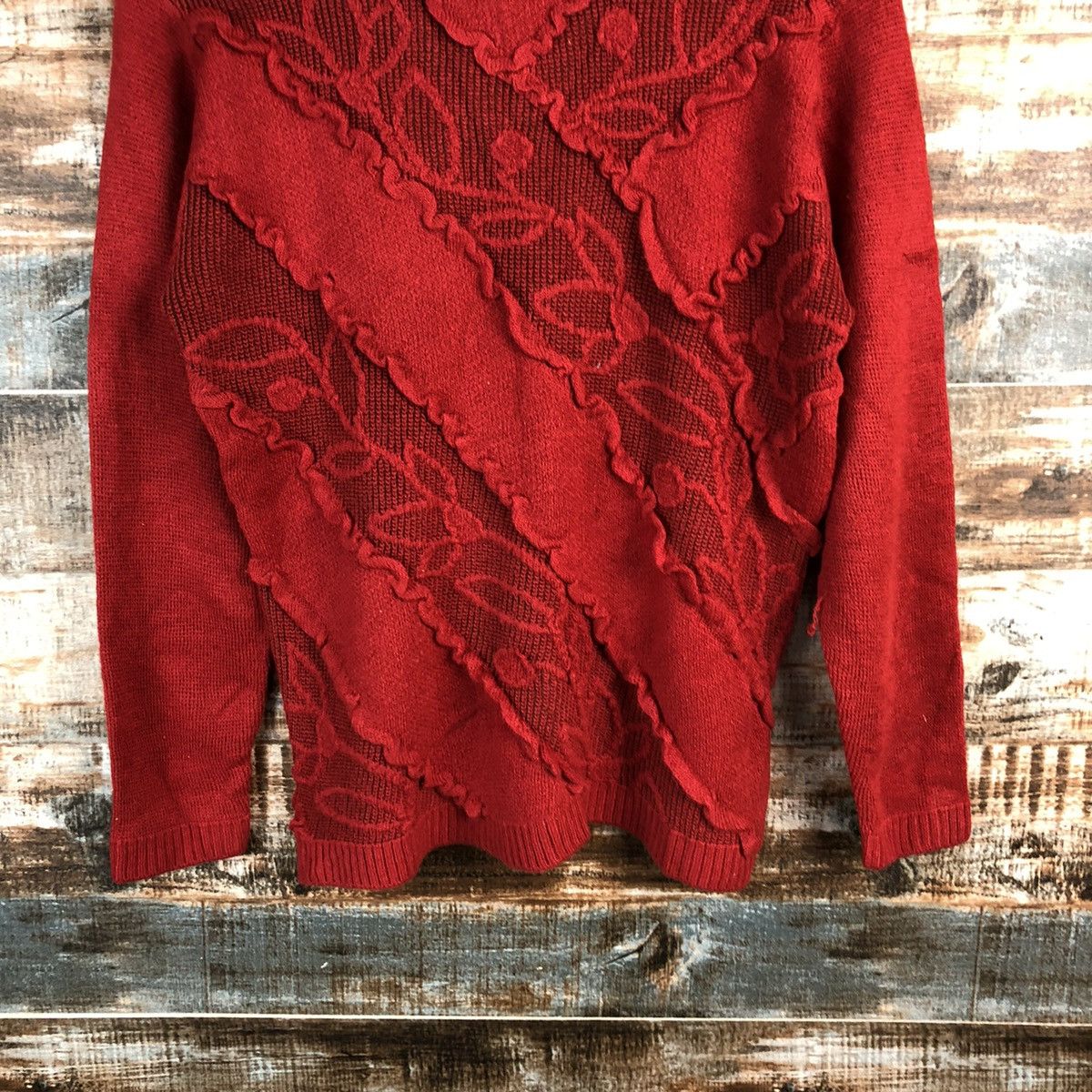 Vintage Financier Red art vintage japan Knitwear #A2340 Size M / US 6-8 / IT 42-44 - 6 Thumbnail