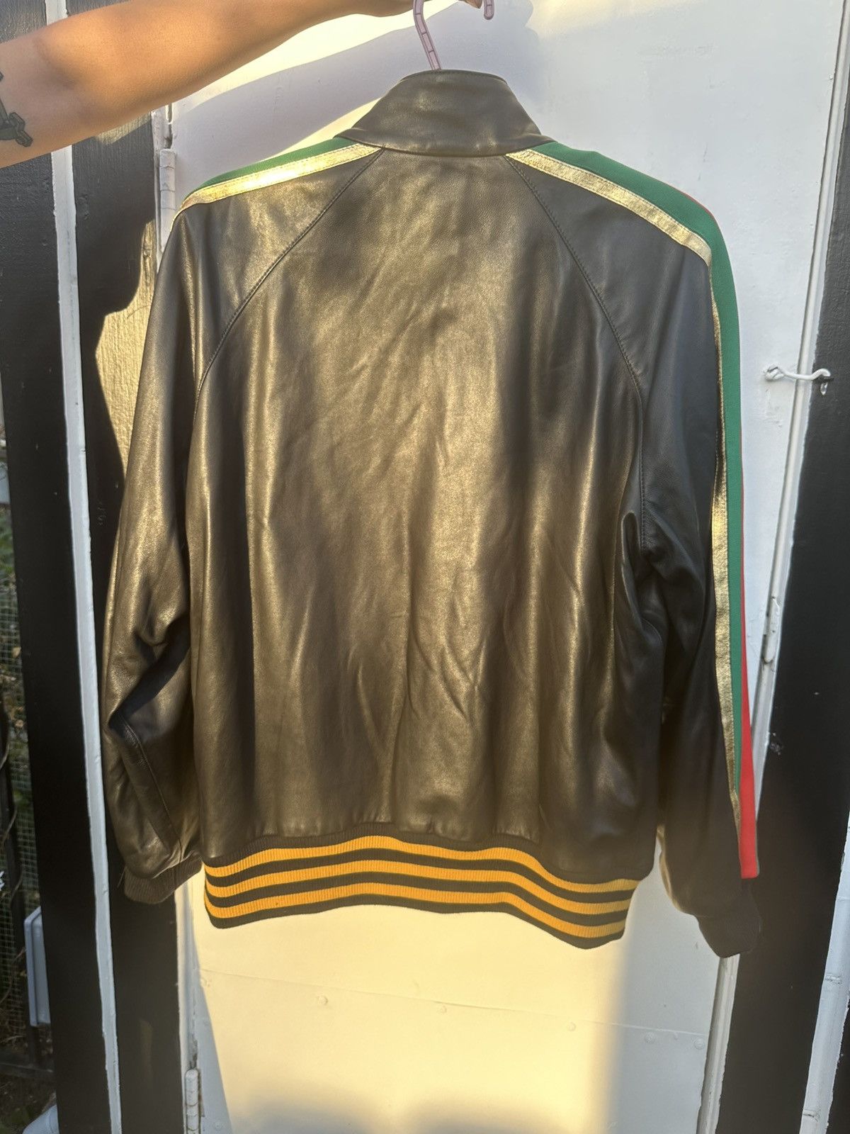 Gucci GUCCI Strawberry Patch Leather Bomber Jacket Size L / US 10 / IT 46 - 8 Thumbnail