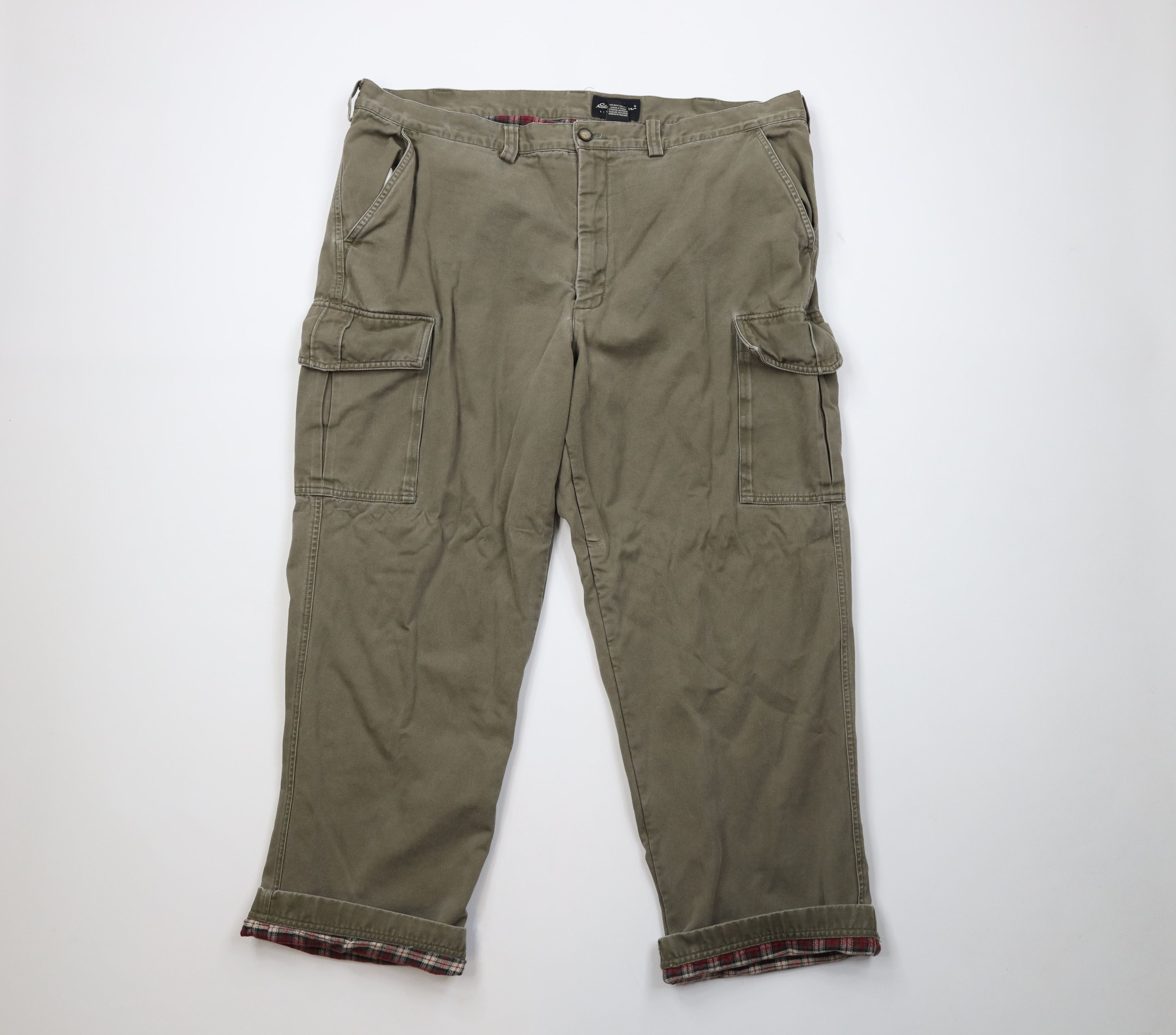 Eddie Bauer Vintage Eddie Bauer Flannel Lined Wide Leg Cargo Pants Green Size US 42 / EU 58 - 1 Thumbnail