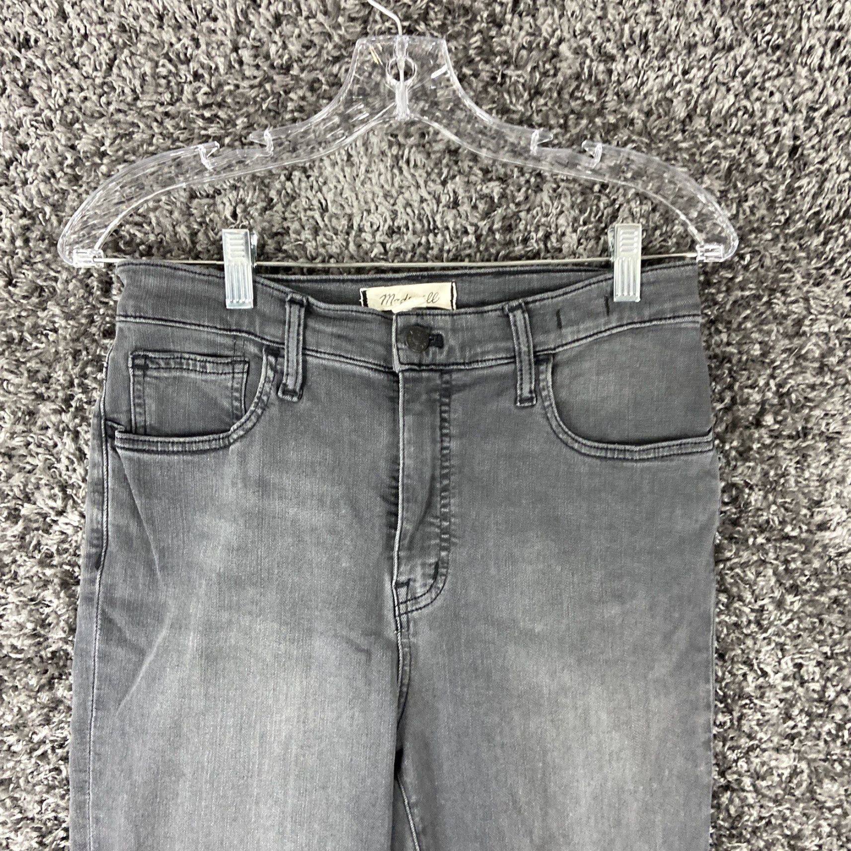 Madewell Madewell Jeans Women 27 Size 27 Gray Skinny Distressed 10” High Rise Skinny Jeans Size 27" / US 4 / IT 40 - 4 Thumbnail