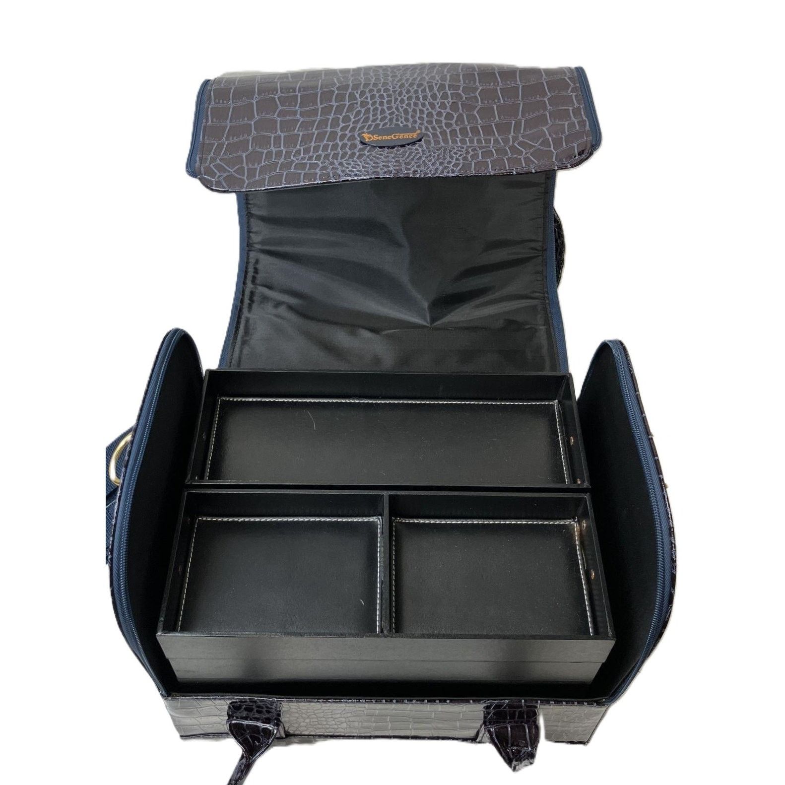 Designer SeneGence Luxury Tiered Vegan Leather Travel Cosmetic Case Size ONE SIZE - 4 Thumbnail