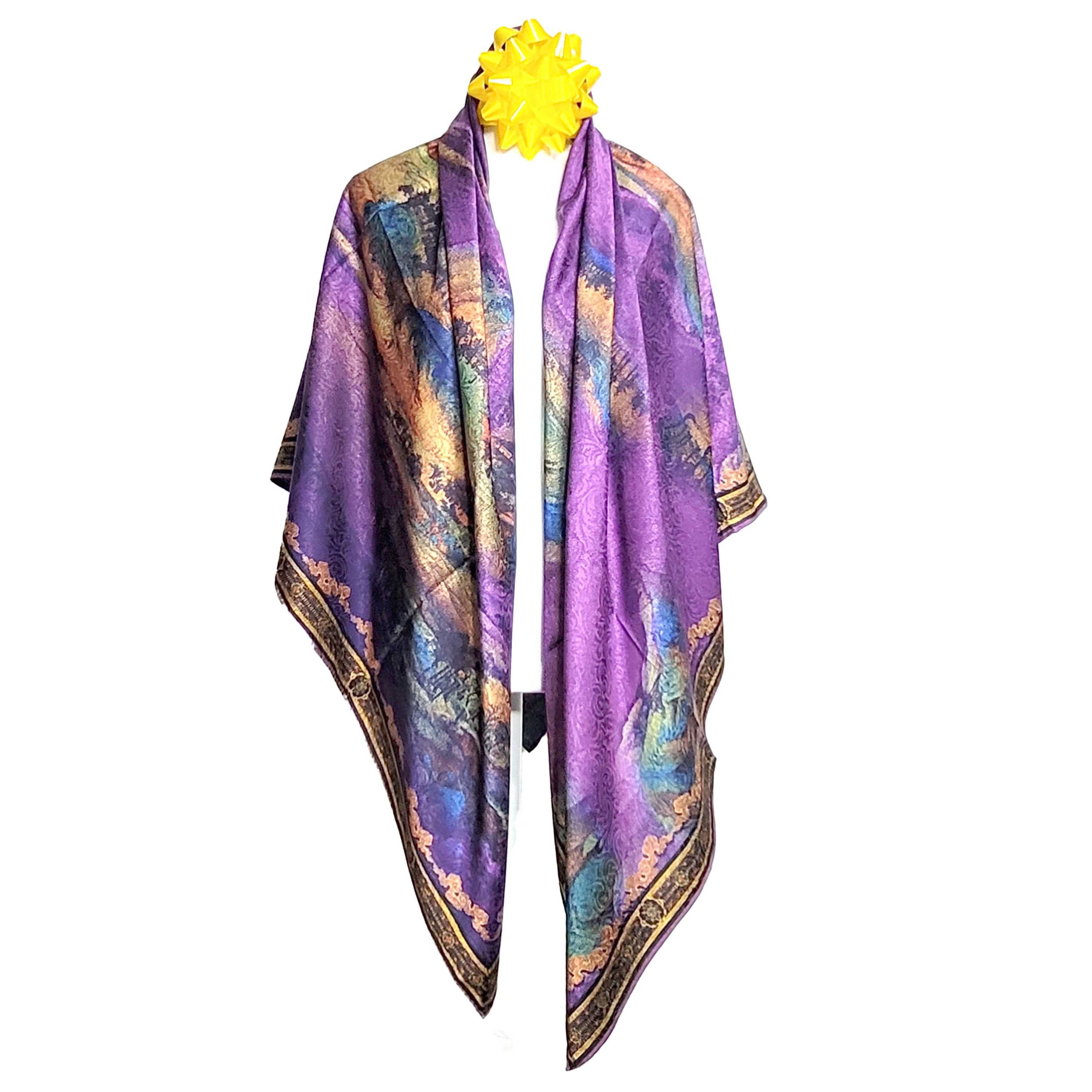 Other NWT Double Sided Silk Scarf 52"x52" Large Square Wrap 3227 Size ONE SIZE - 7 Thumbnail