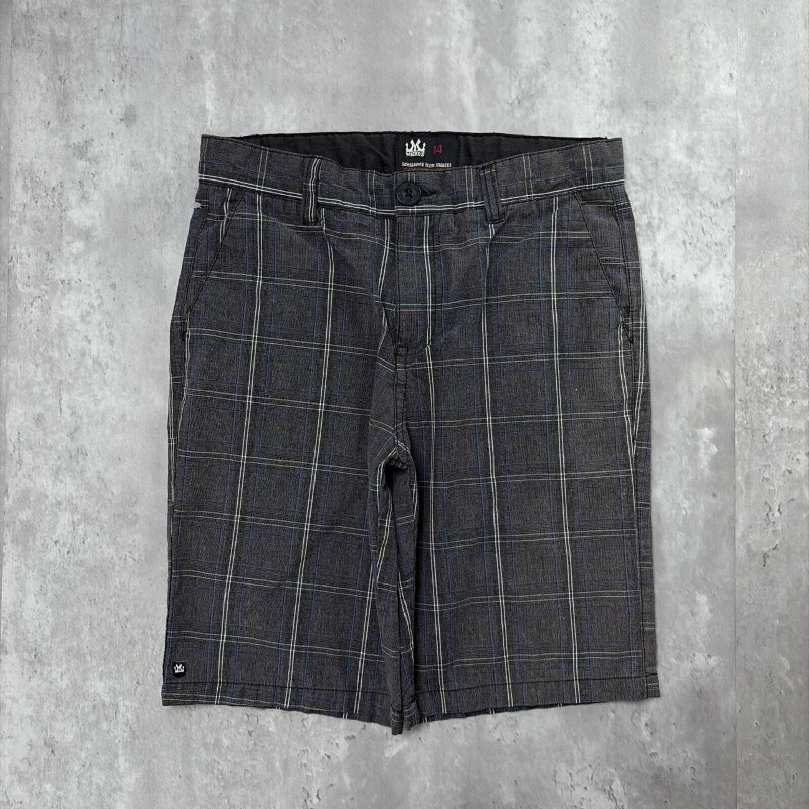 Other Y2K Grey Micros Grunge Plaid Gothic Skater Shorts Size 27" / US 4 / IT 40 - 1 Thumbnail