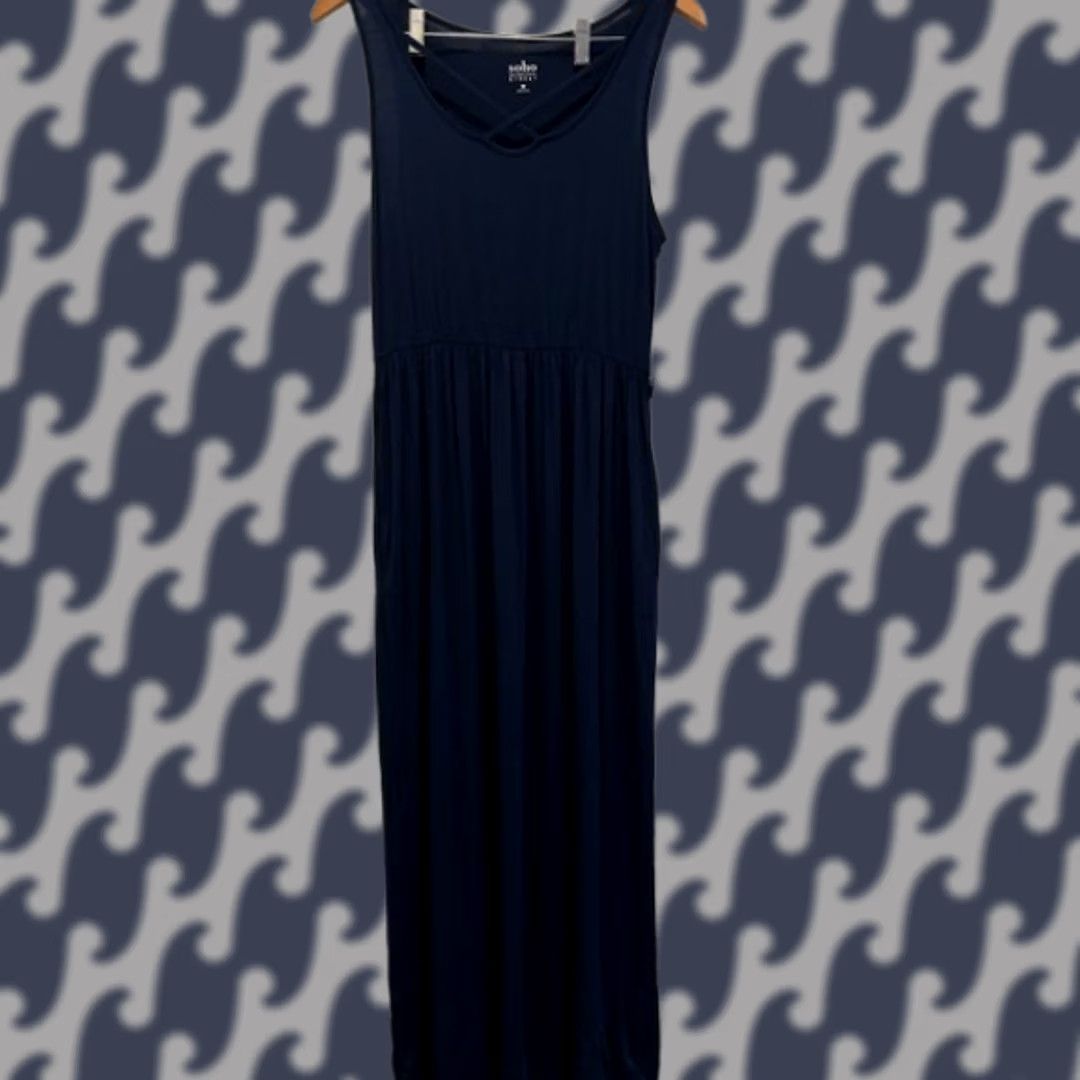 maxi dress new york and company Sleeveless Tie Strap Printed Maxi A Line Dress - SMALL / PINK