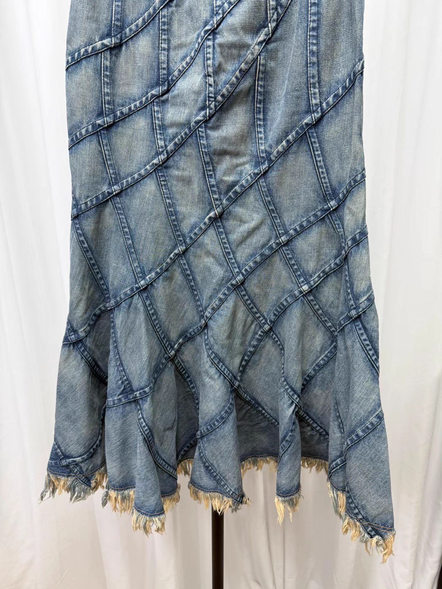 Junya Watanabe Junya Watanabe 2005SS Plaid Washed Fishtail Skirt K20 Size 34" / US 12 / IT 48 - 3 Thumbnail