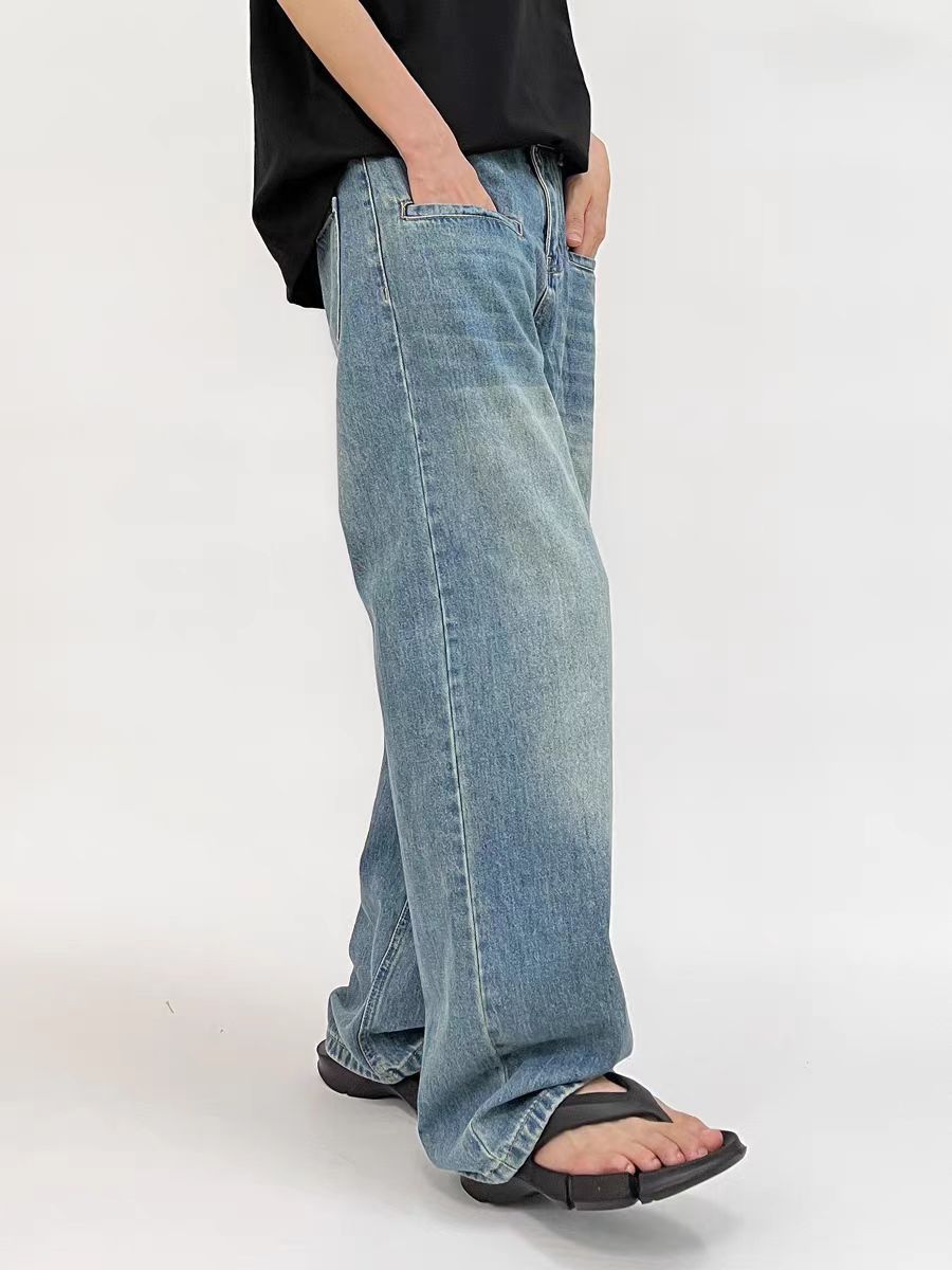 Japanese Brand × Jean Vintage washed wide leg baggy jeans Size US 31 - 3 Thumbnail