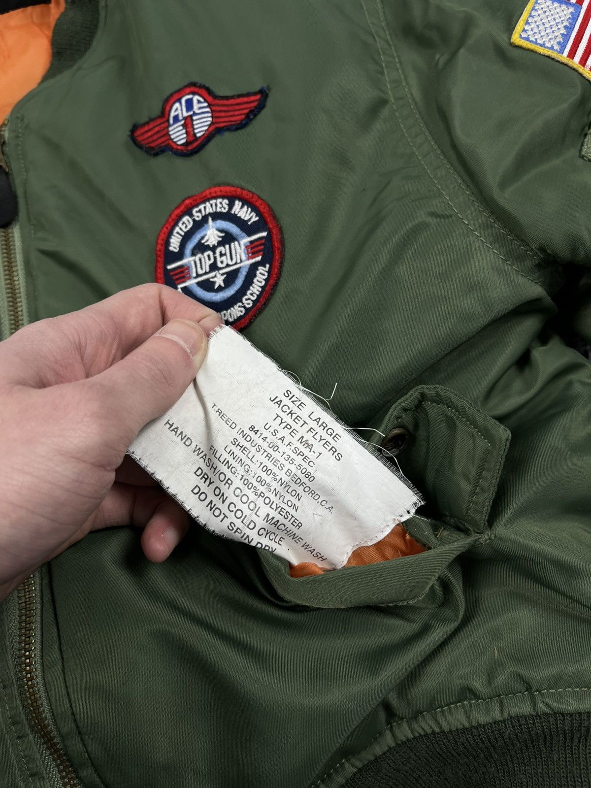 Vintage Vintage patched USAF MA-1 bomber aviator flight jacket Size XS / US 0-2 / IT 36-38 - 9 Thumbnail