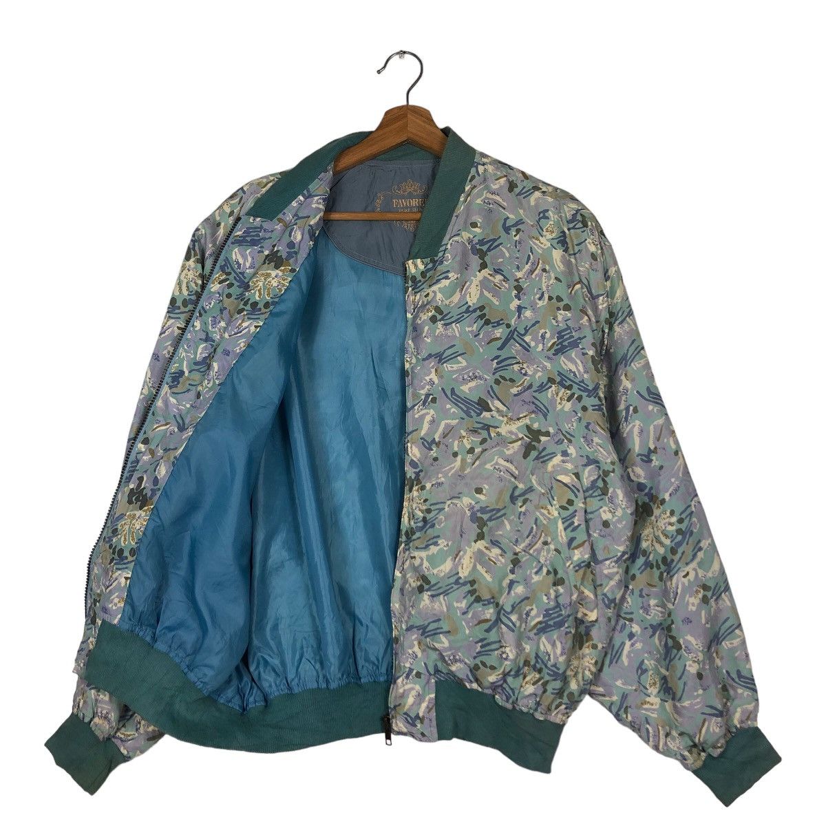 Japanese Brand 🔥Vintage Bomber Jacket Favored Pure Silk Over Print Flower Size US M / EU 48-50 / 2 - 11 Thumbnail