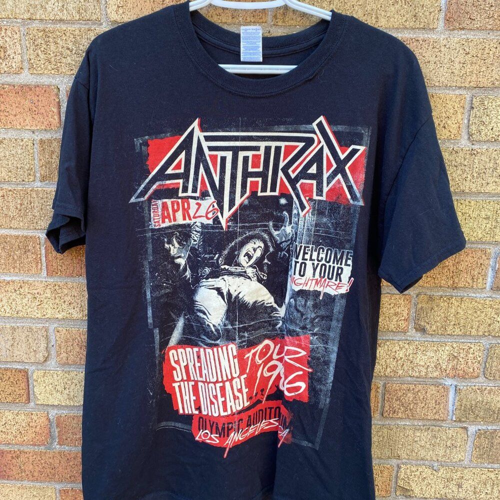 Vintage Anthrax Spreading the Disease Concert T Shirt Large Size US L / EU 52-54 / 3 - 4 Thumbnail