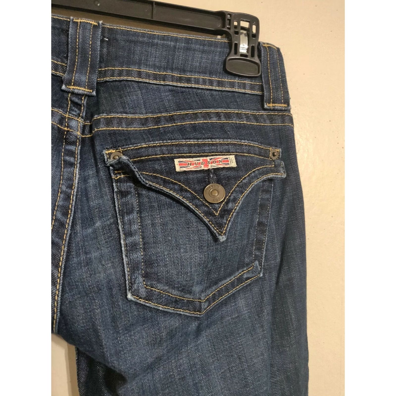 Hudson Hudson Jeans Ladies Dark Wash Designer Stretch Denim Bootcut Woman's 26 USA Blue Size 26" / US 2 / IT 38 - 2 Thumbnail