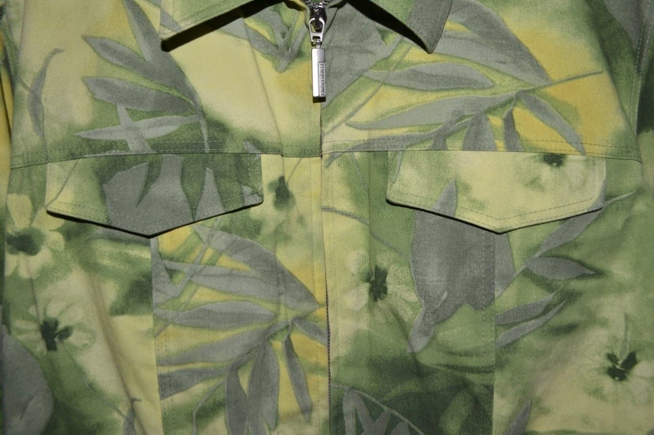Carlo Colucci Carlo Colucci Jacket Size 42 Green Yellow Leaf Print Cotton Size M / US 6-8 / IT 42-44 - 3 Thumbnail