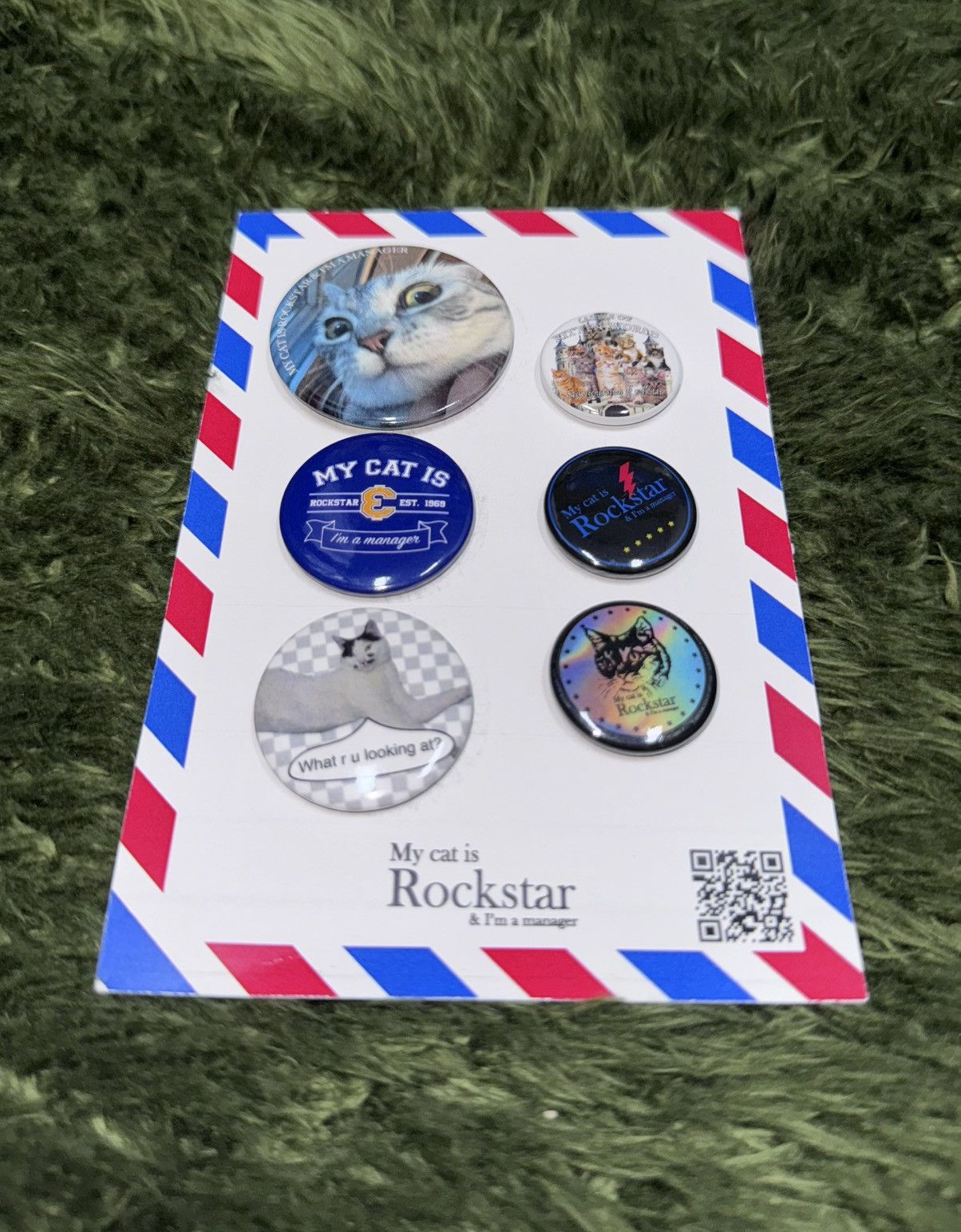 Other joegush (korean brand) MY CAT IS ROCKSTAR pin button #2 Size ONE SIZE - 1 Thumbnail