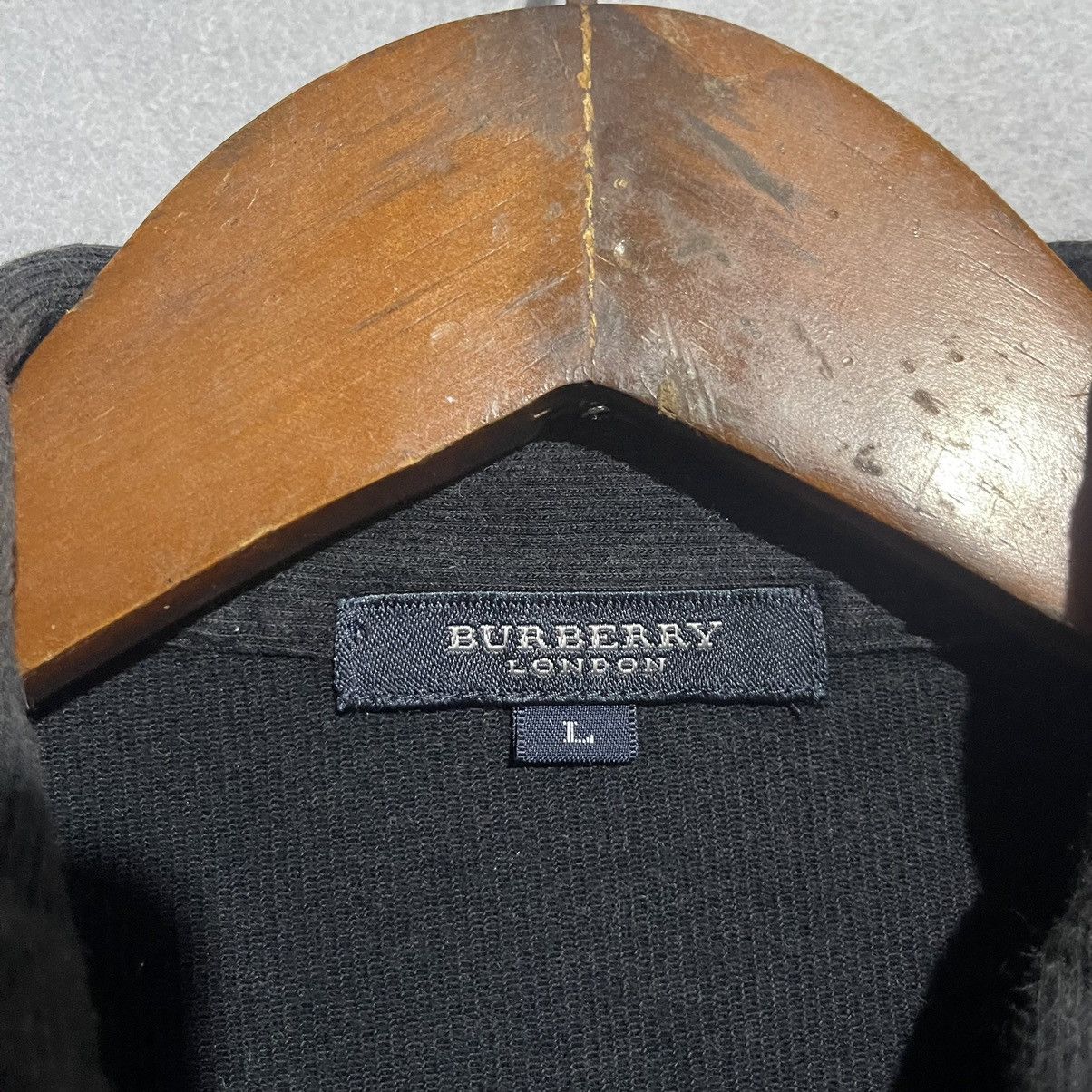 Burberry Burberry London Black Half-Zip Polo Shirt with Contrast Trim Size US L / EU 52-54 / 3 - 7 Thumbnail