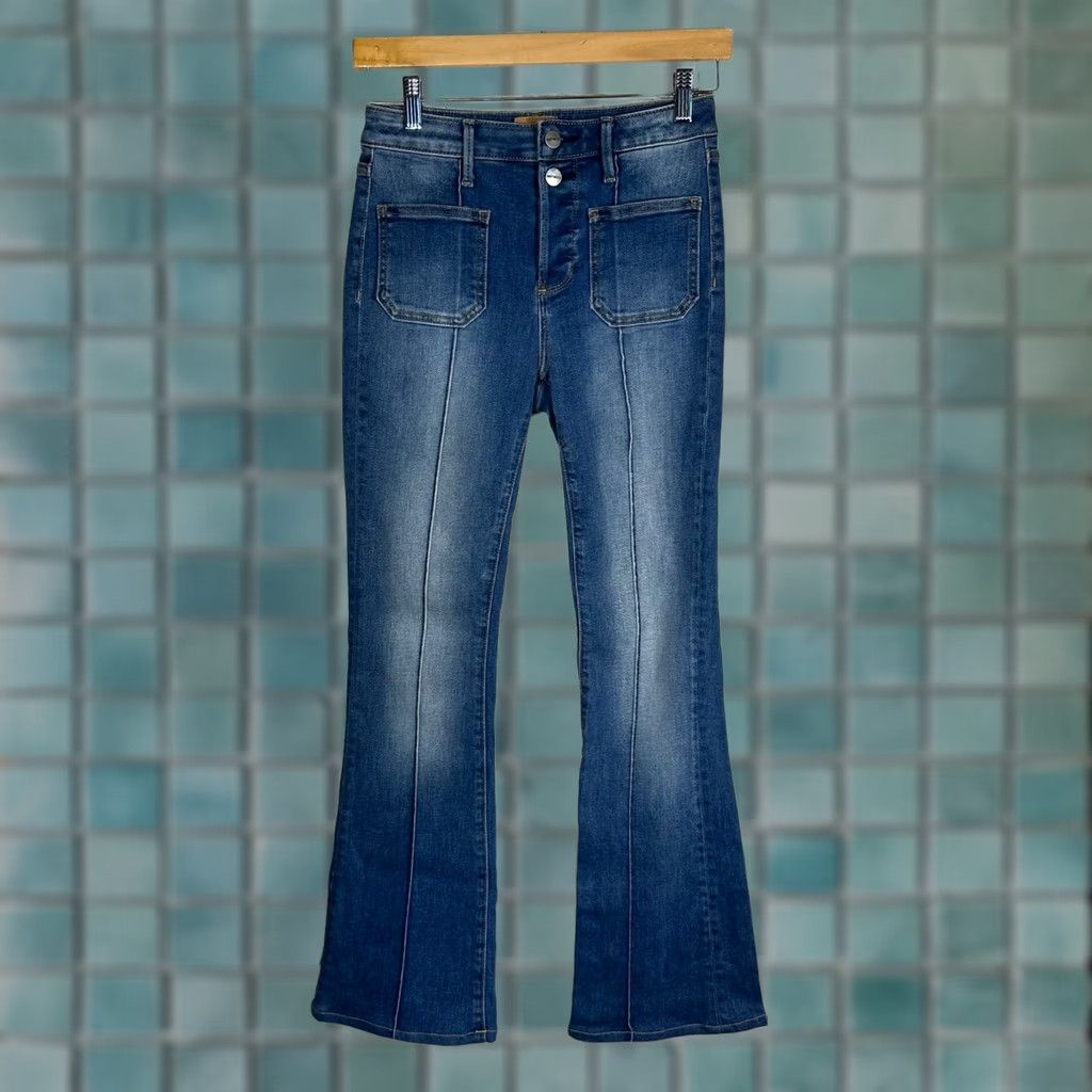 Vintage VINTAGE? Driftwood Rosie Classic Fit Flare Jeans Medium Wash High Rise Front Pocket 25x34 Womens Jeans Virginia? Size 42" / US 20 - 1 Thumbnail
