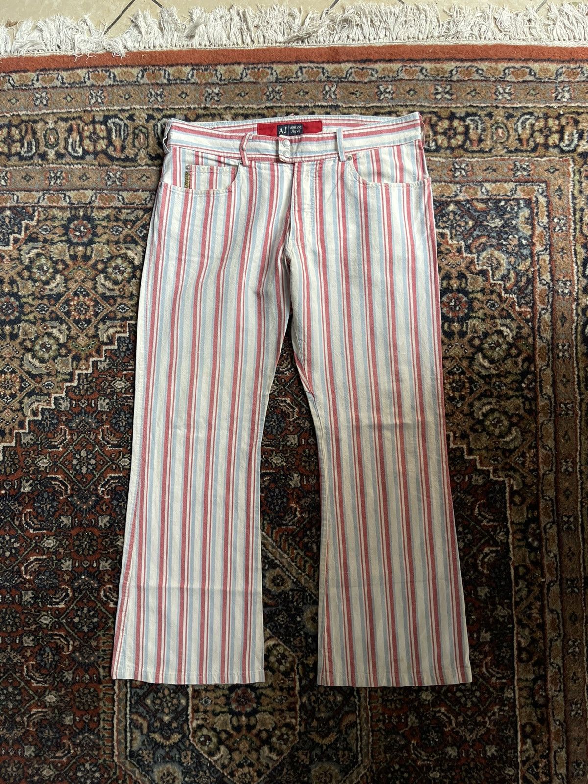 Armani Vintage Armani Jeans stripe pants Size US 38 / EU 54 - 1 Thumbnail