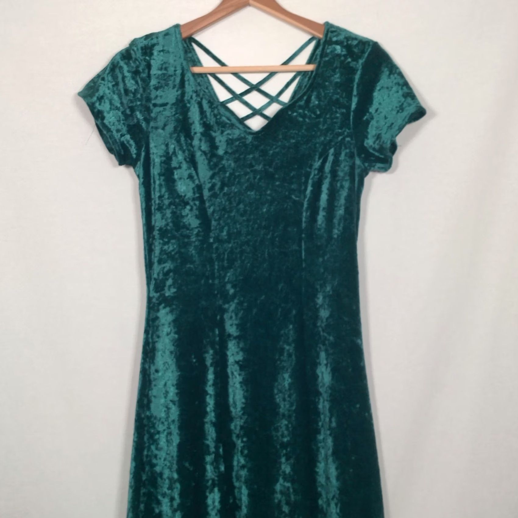 AQUA VINTAGE Styleworks Dress XS Aqua Velour Fairy Renaissance Whimsical Forest 90s Style 52" Long Size XS / US 0-2 / IT 36-38 - 3 Thumbnail