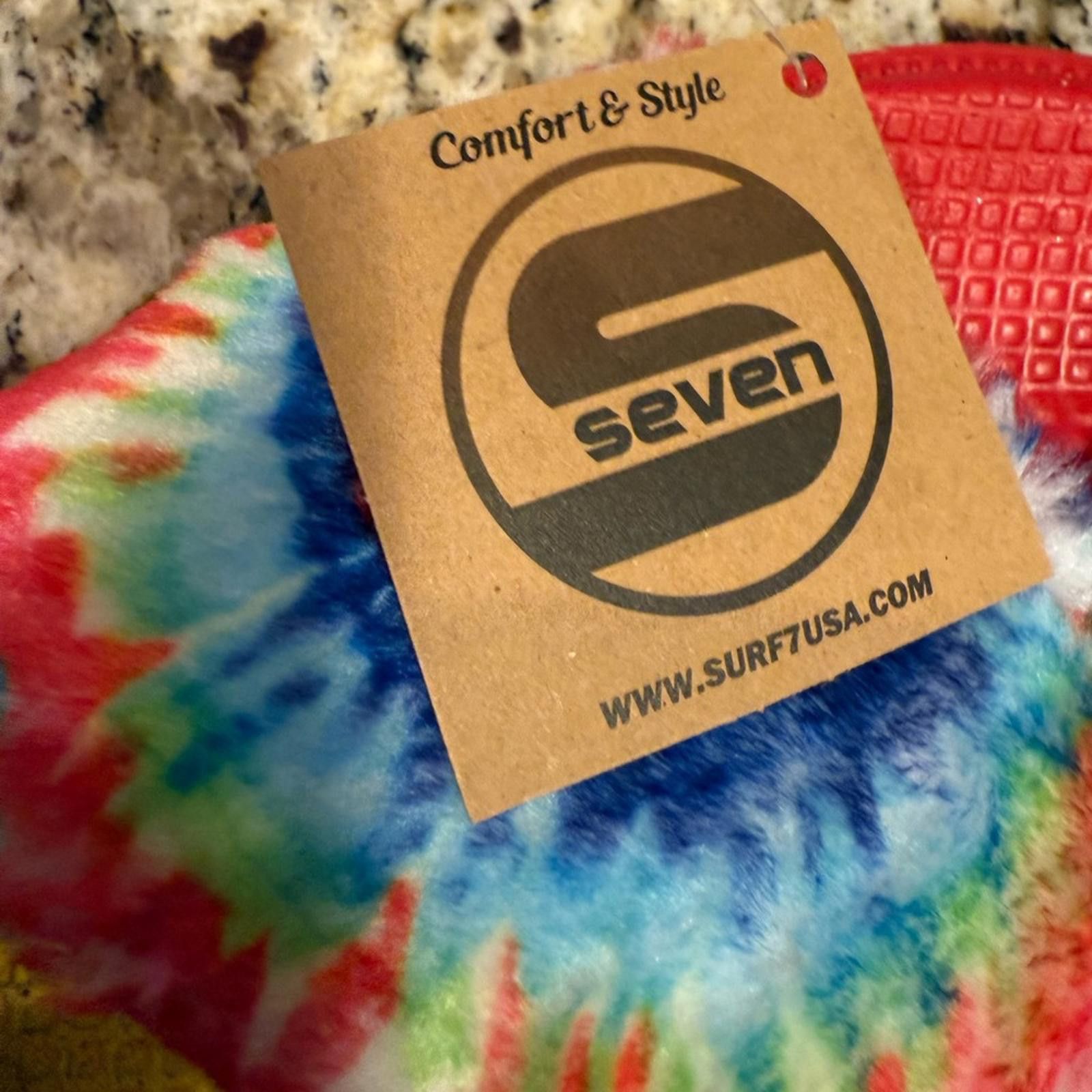 Seven 7 Seven tie dyed faux fur rainbow colored slides Size 8 Size US 8 / IT 38 - 5 Thumbnail