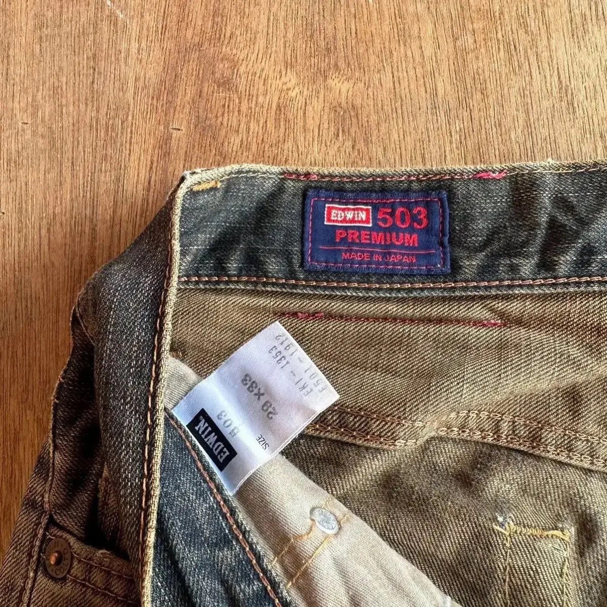 Vintage SICKS💥DISTRESSED DENIM VINTAGE EDWIN 503 JEANS MUDWASH PANT Size US 29 - 9 Thumbnail