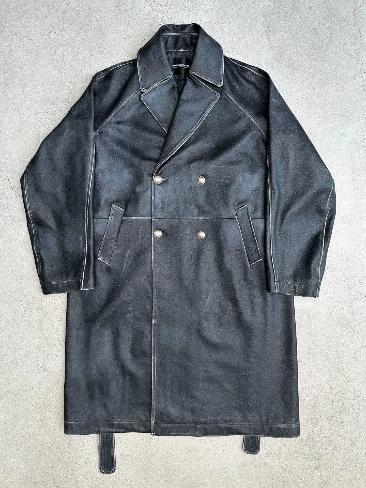 Other UNKNOWNWORLD Vintage Distressed Cowhide Trench Coat Size US S / EU 44-46 / 1 - 1 Thumbnail