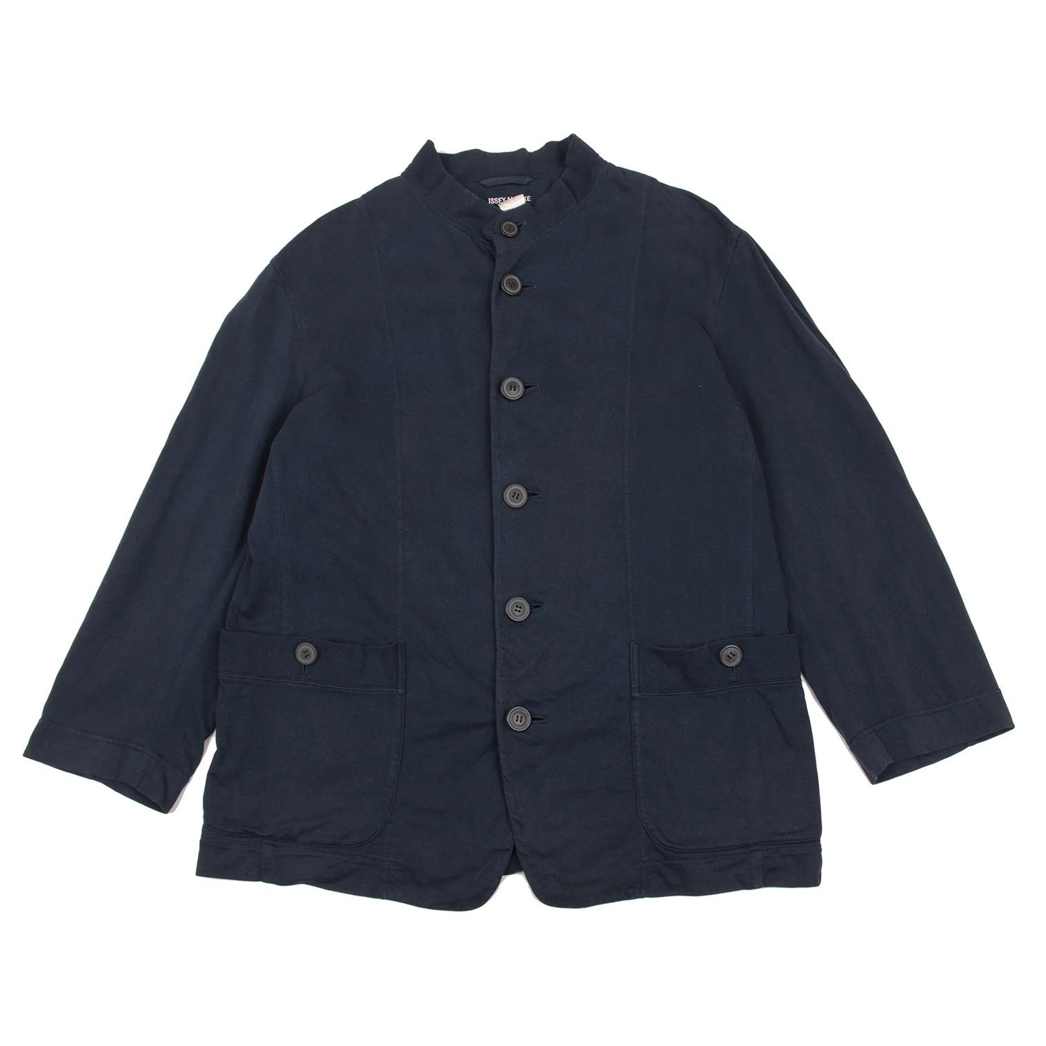 Issey Miyake Cotton Mao Collar Jacket in Navy Size M Size US M / EU 48-50 / 2 - 1 Thumbnail