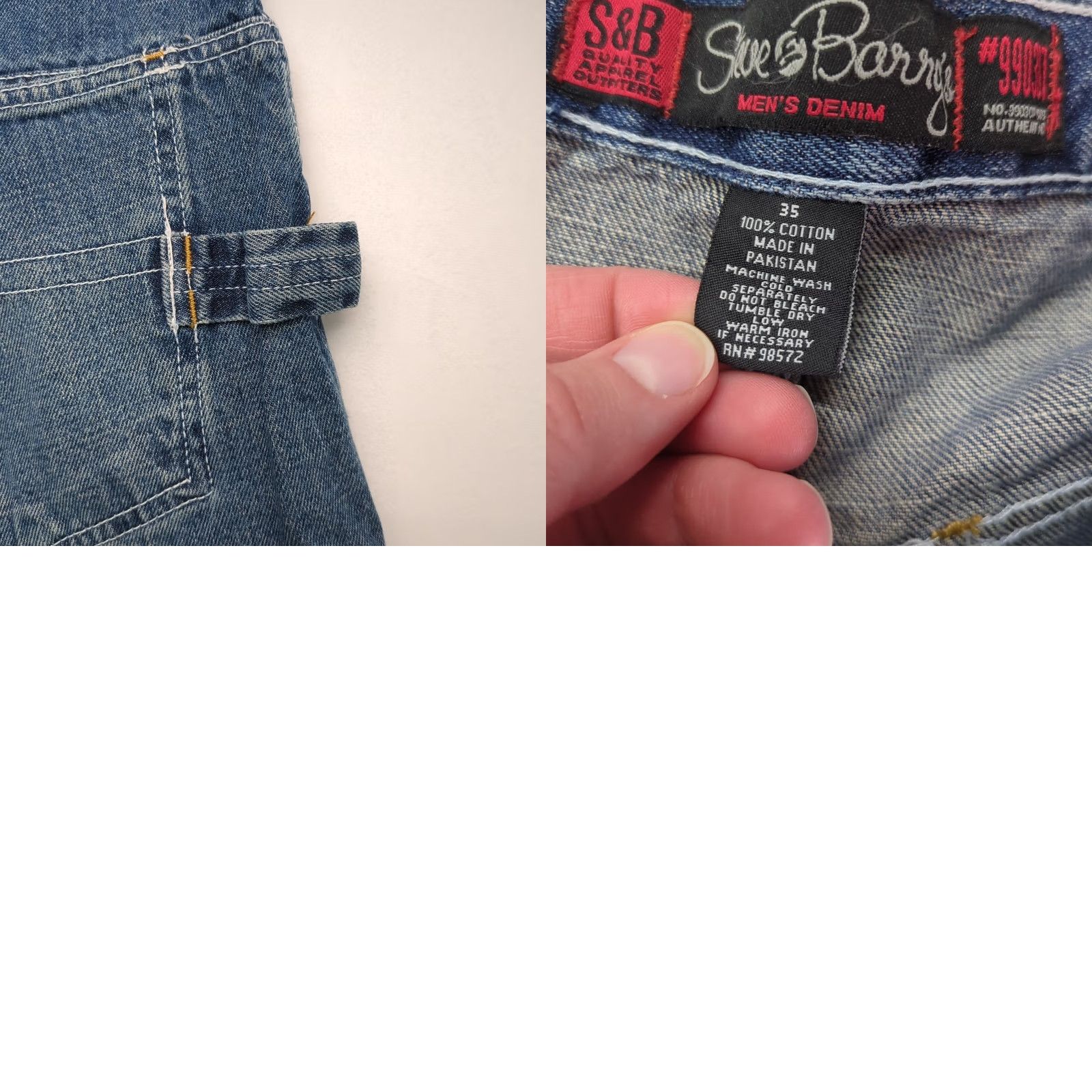 Vintage VINTAGE Steve & Barrys Mens Bermuda Shorts 35 Blue Medium Wash Denim Casual 90s Mens Size US 35 - 8 Thumbnail