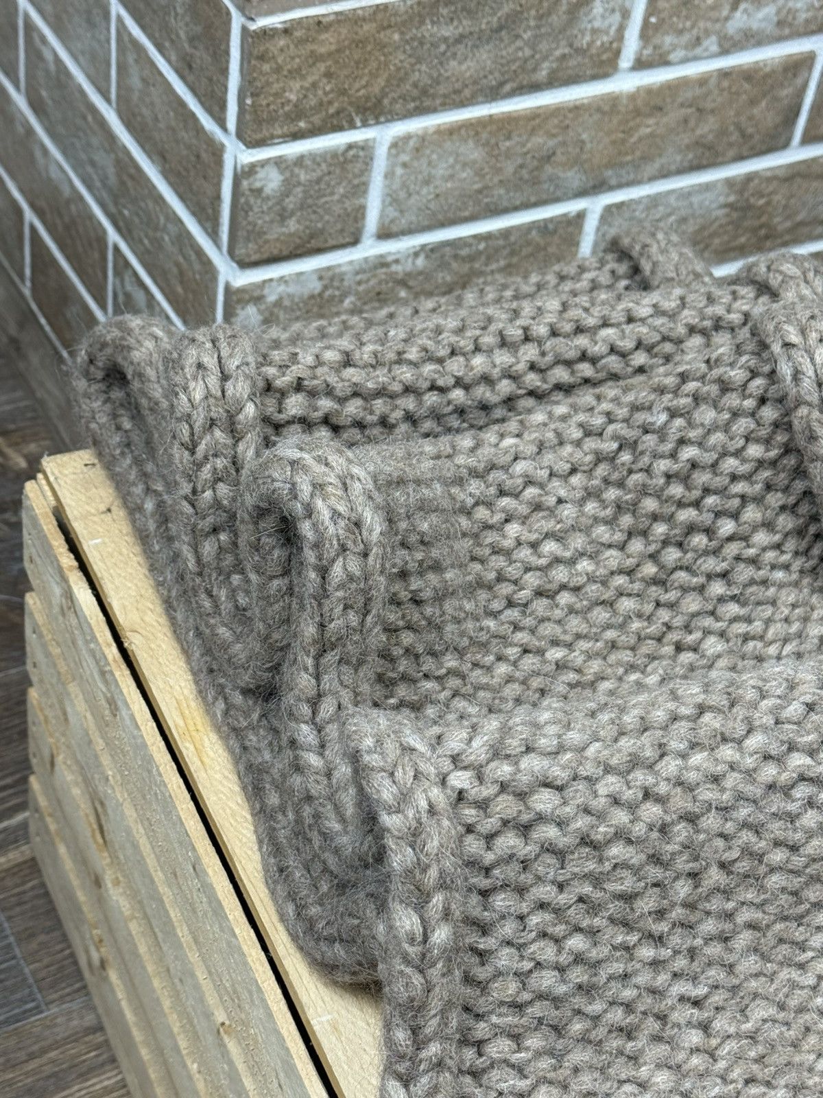 Dries Van Noten Vintage Dries van Noten Knitted Alpaca Beige Scarf Size ONE SIZE - 8 Thumbnail