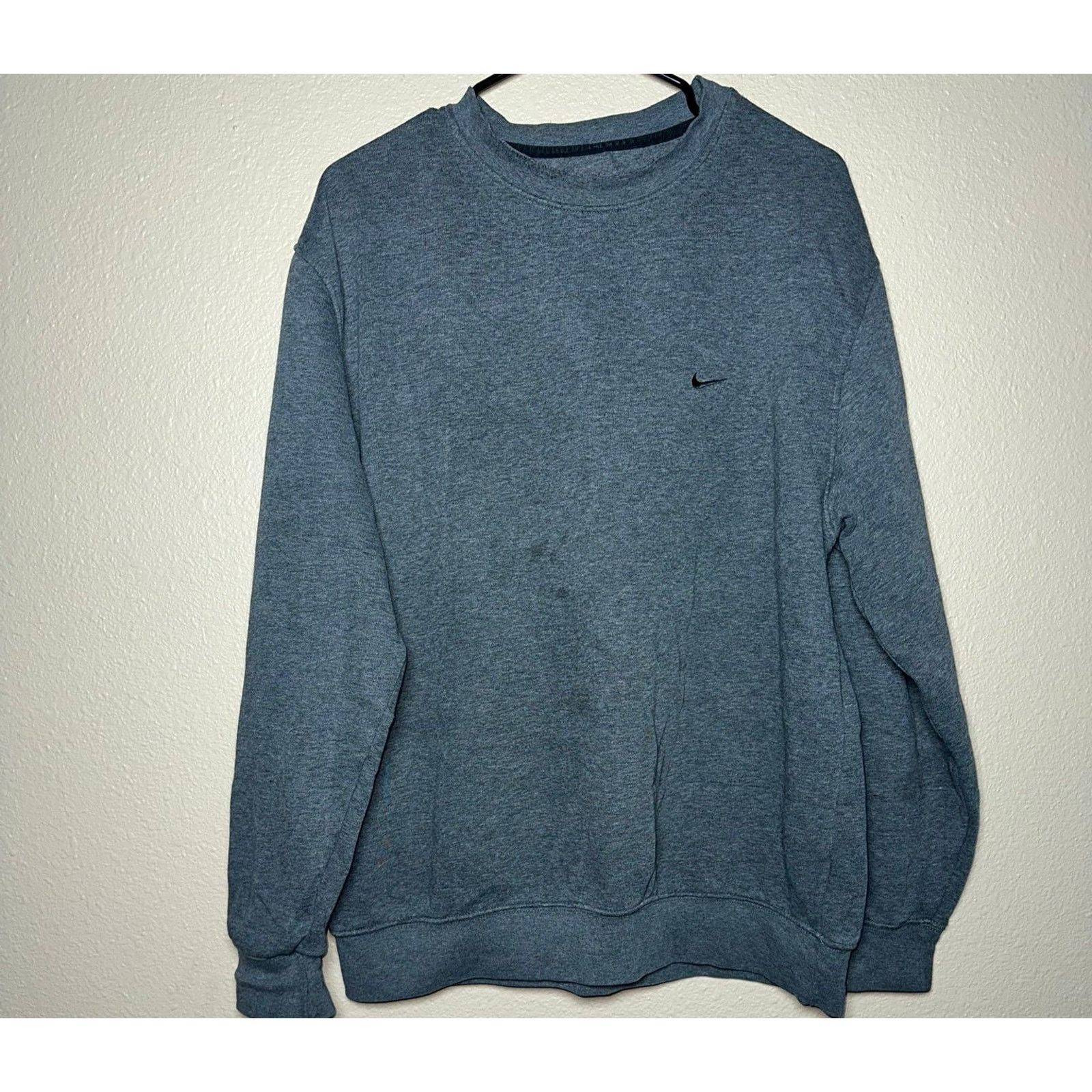 Nike 👕 Nike Embroidered Swoosh Crewneck Sweatshirt – With Size L Size L / US 10 / IT 46 - 1 Thumbnail