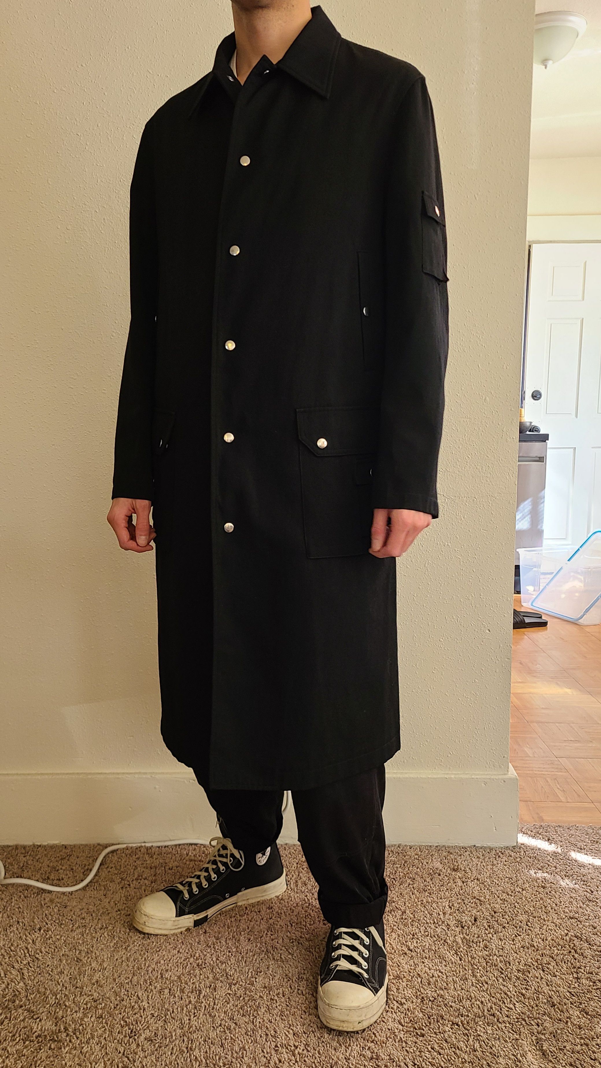 Yohji Yamamoto 05AW Heavy Gabardine Snaps Coat Size US L / EU 52-54 / 3 - 10 Thumbnail