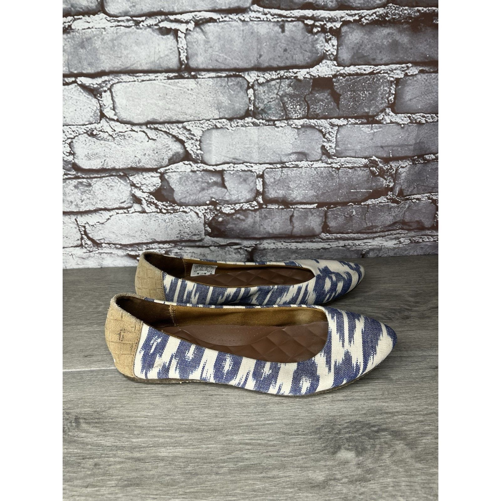 REEF Reef Bochica 2 Canvas Blue White Pointed Toe Ballet Flats Wo Size US 8.5 / IT 38.5 - 13 Thumbnail