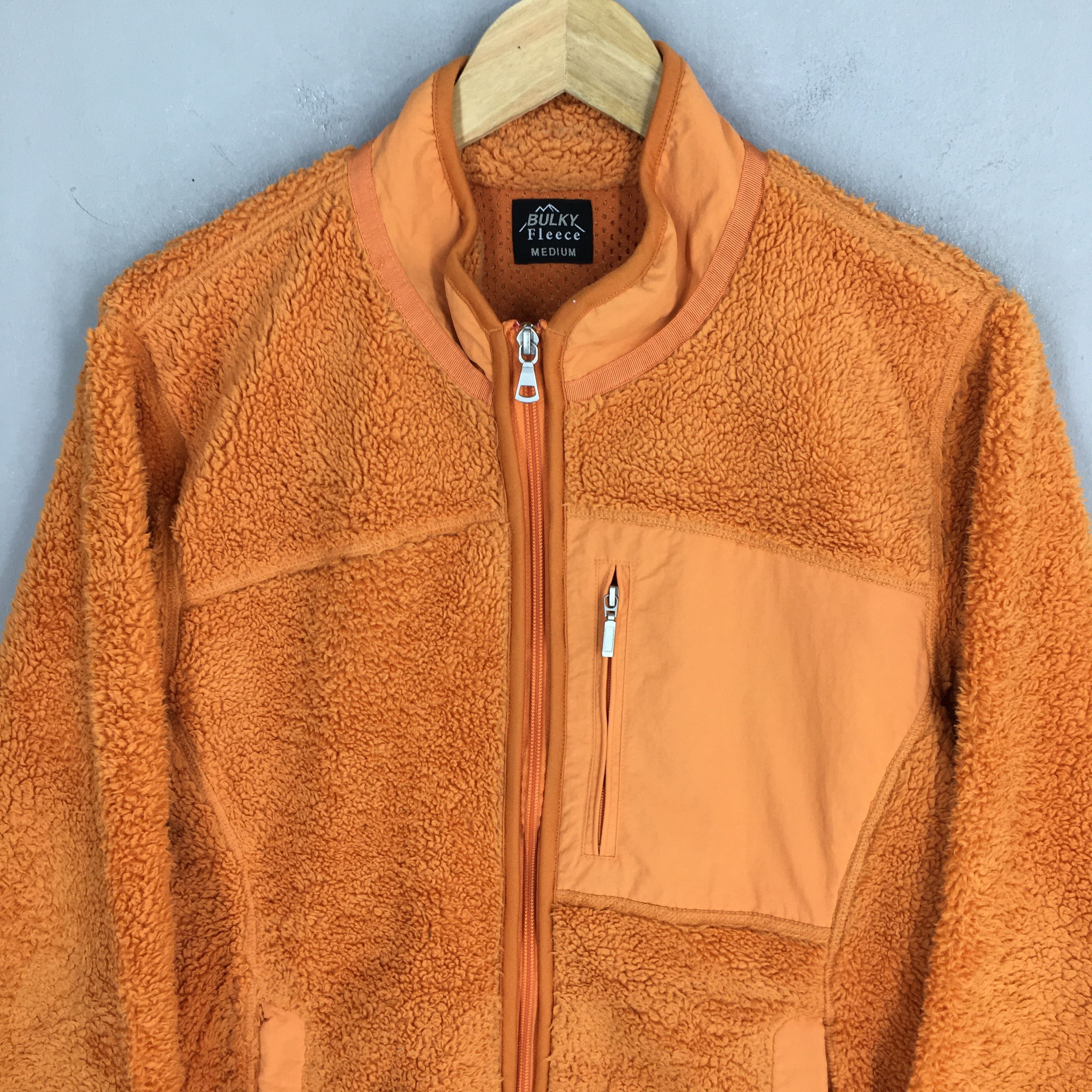 Uniqlo Vintage Uniqlo Bulky Fleece Orange Jacket Medium Size US M / EU 48-50 / 2 - 2 Thumbnail