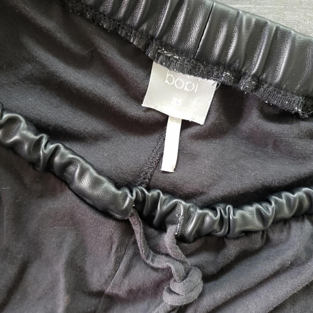 Bob Marley Black Leather Trim Bobi Banded Sweats Size 26" / US 2 / IT 38 - 4 Thumbnail