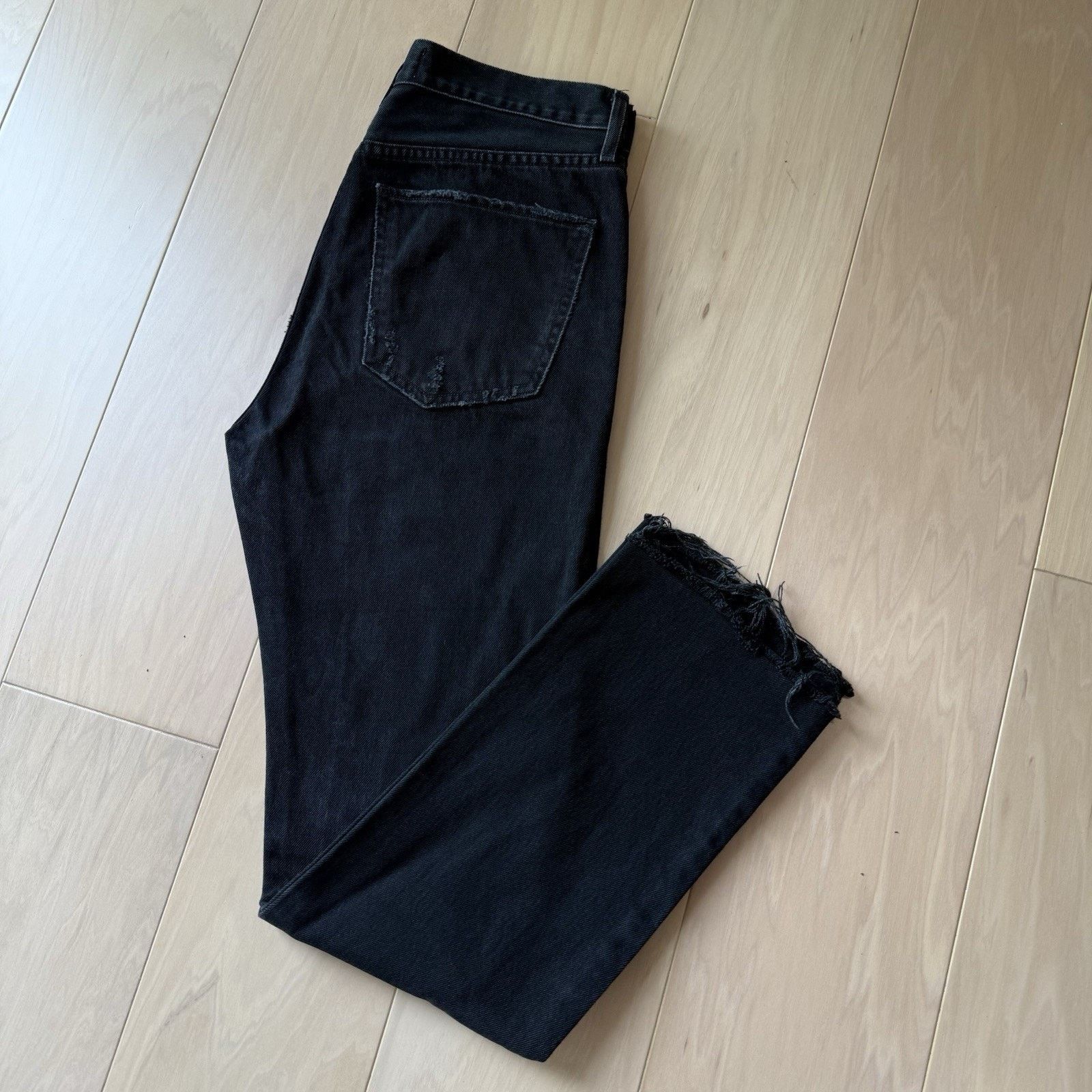 Agolde Agolde Cherie Jeans 32 Black Dark Wash High Rise Straight Size 32" / US 10 / IT 46 - 10 Thumbnail