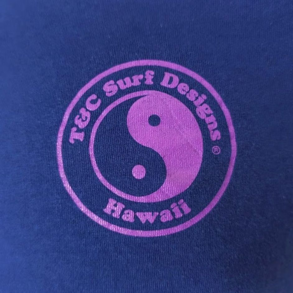 4SDESIGNS T&C Surf Designs T Shirt Womens Medium Blue Lightning Hawaii Surfer Tee Size M / US 6-8 / IT 42-44 - 3 Thumbnail