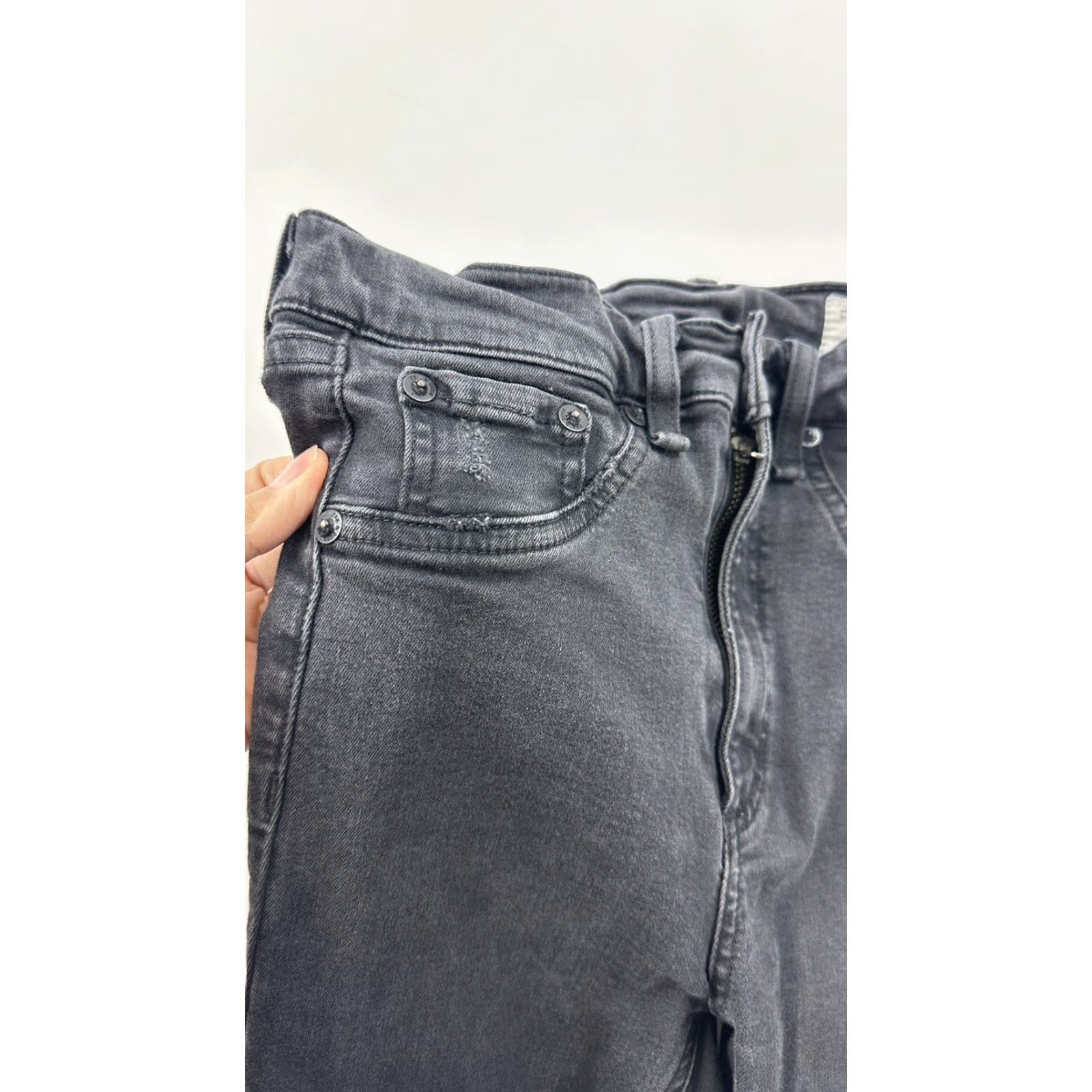 Rag & Bone rag & bone Jeans Women 27 Black High Rise Skinny Distressed Button Zip Slim 29in Inseam Size 27" / US 4 / IT 40 - 6 Thumbnail