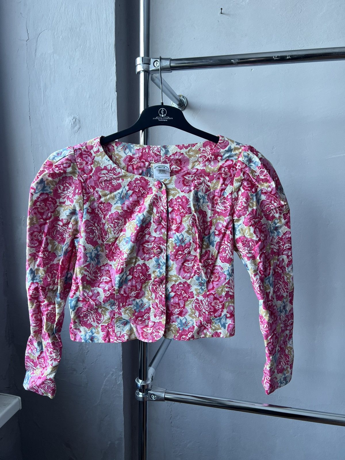 Laura Ashley VINTAGE 80’s LAURA ASHLEY PINK FLORAL ART BUTTON JACKET Uk16 Size XL / US 12-14 / IT 48-50 - 3 Thumbnail