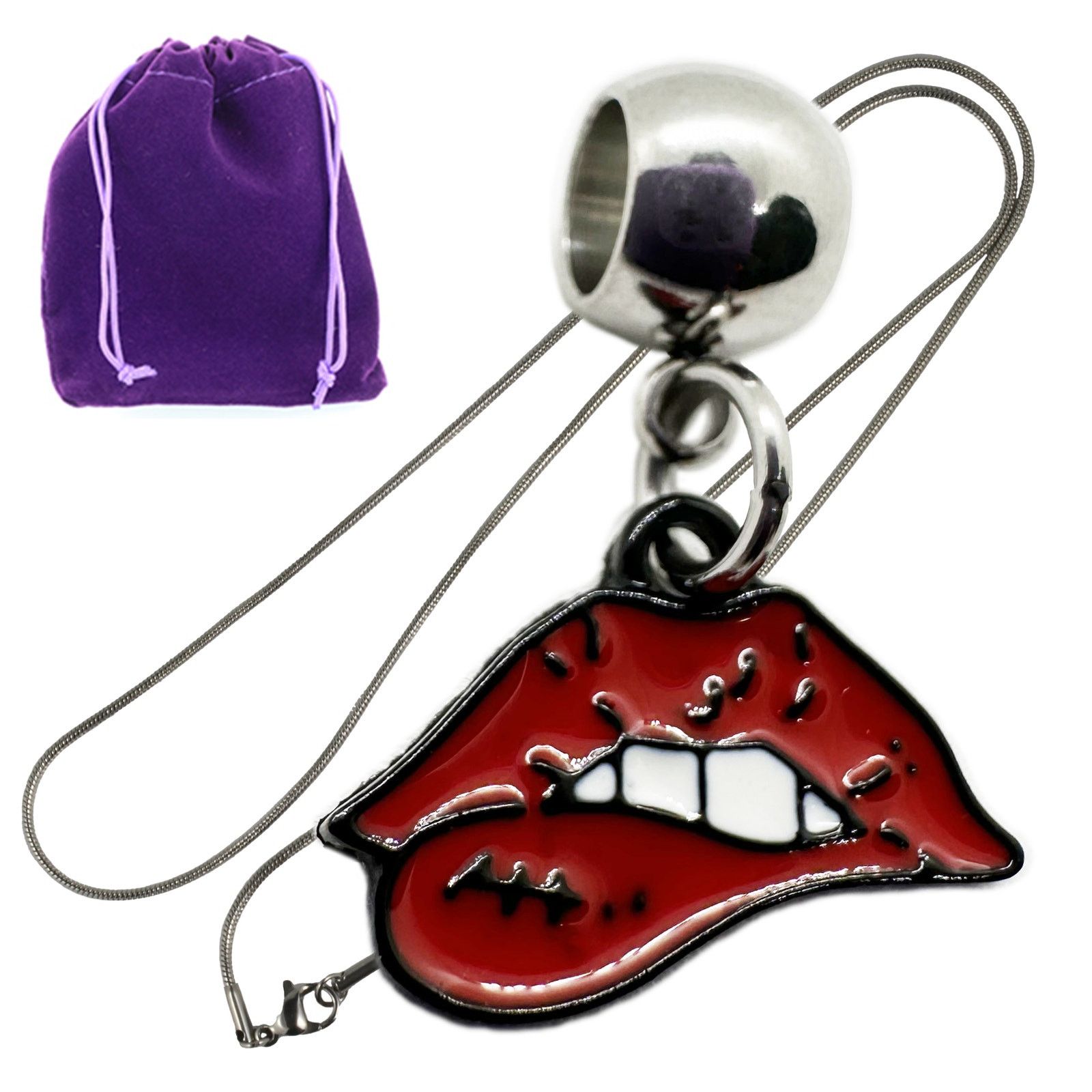 & Other Stories Lips Charm Necklace Pendant Size ONE SIZE - 1 Thumbnail
