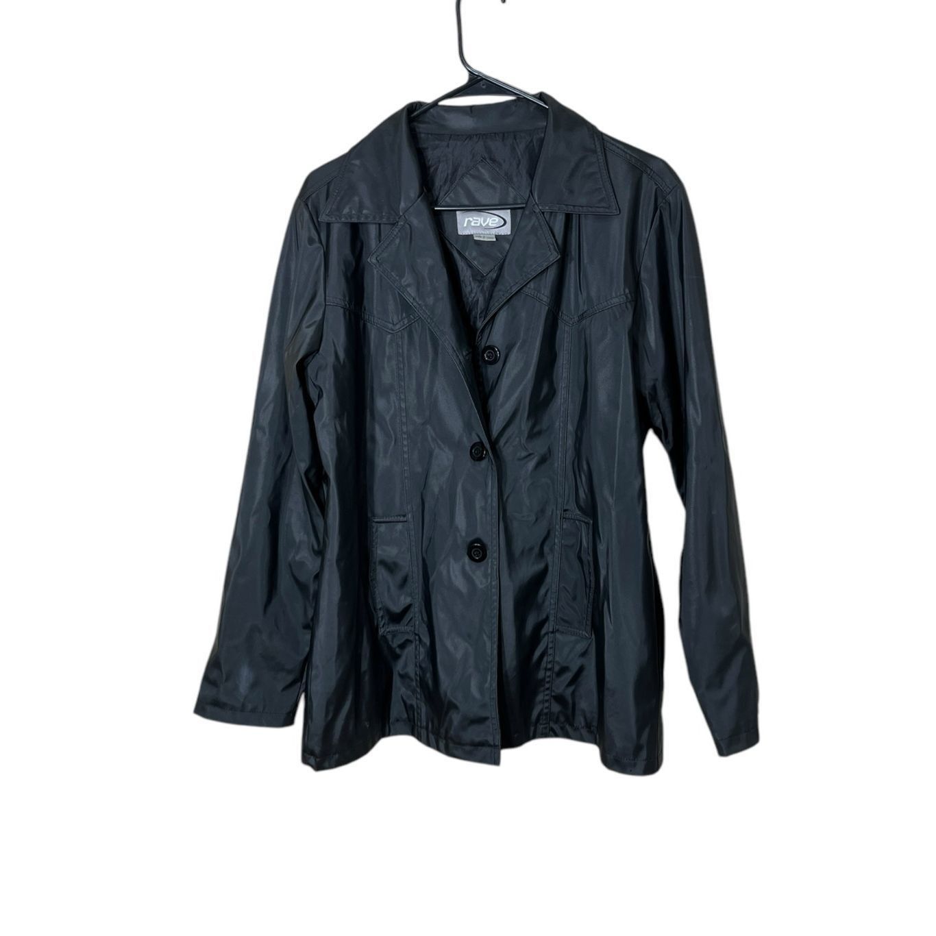 Other Vintage Rave 90s Y2K Shiny Black Coat Size Large Size L / US 10 / IT 46 - 1 Thumbnail