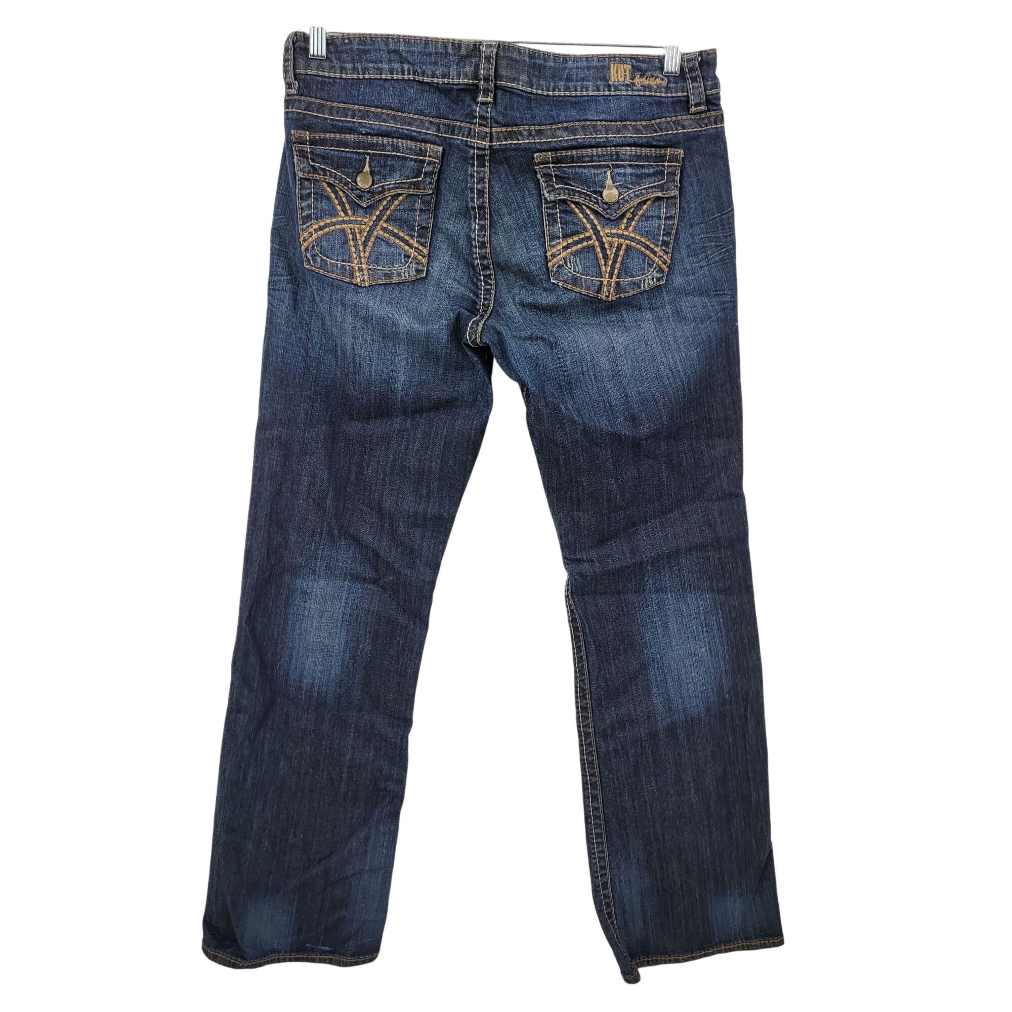 Other Kut From The Kloth Womens So Low Jeans Sz14 Dark Wash Bootcu Size 36" / US 14 / IT 50 - 15 Thumbnail