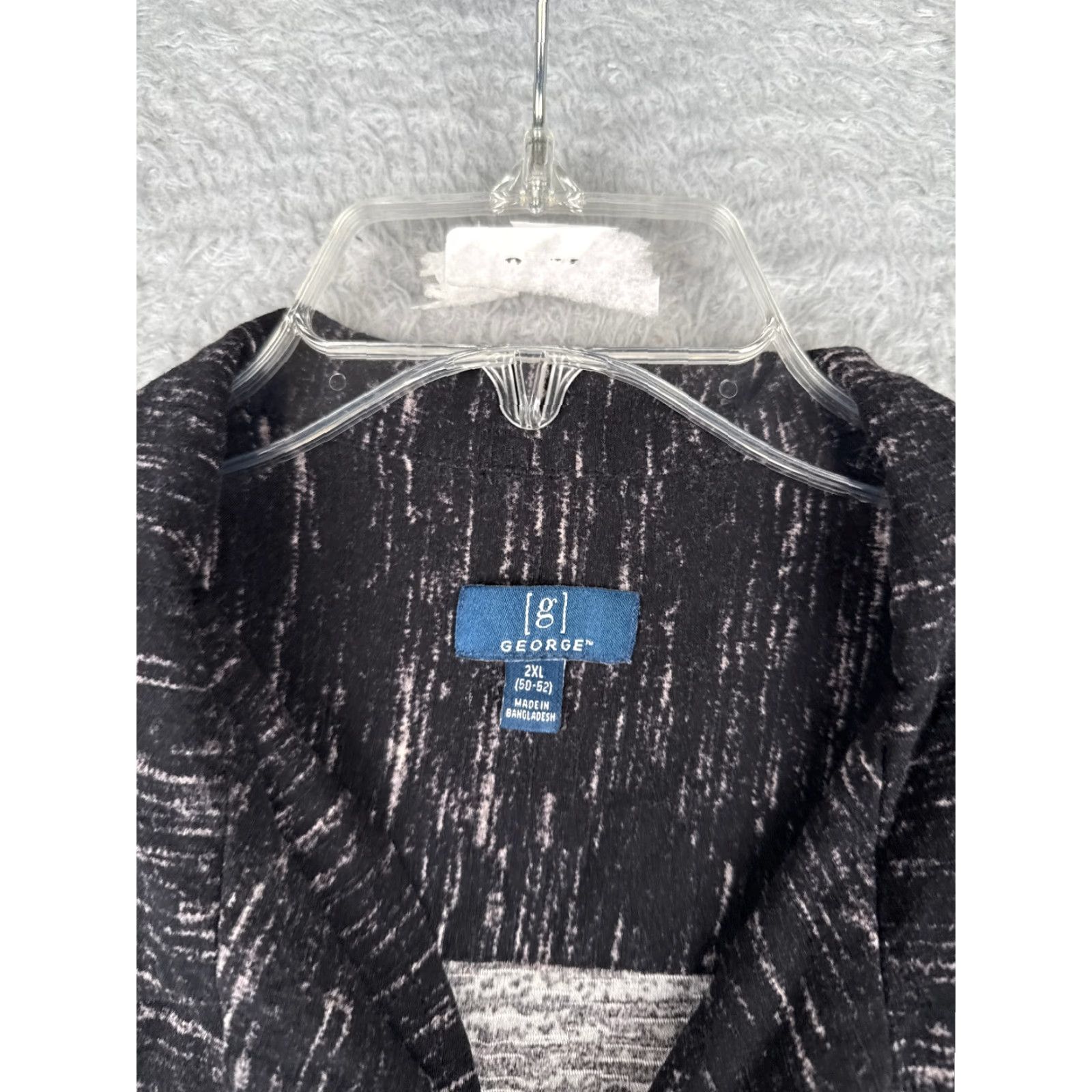 George George Shirt Men 2XL Black Floral Hawaiian Button-Up Rayon Casual Travel Size US XXL / EU 58 / 5 - 6 Thumbnail