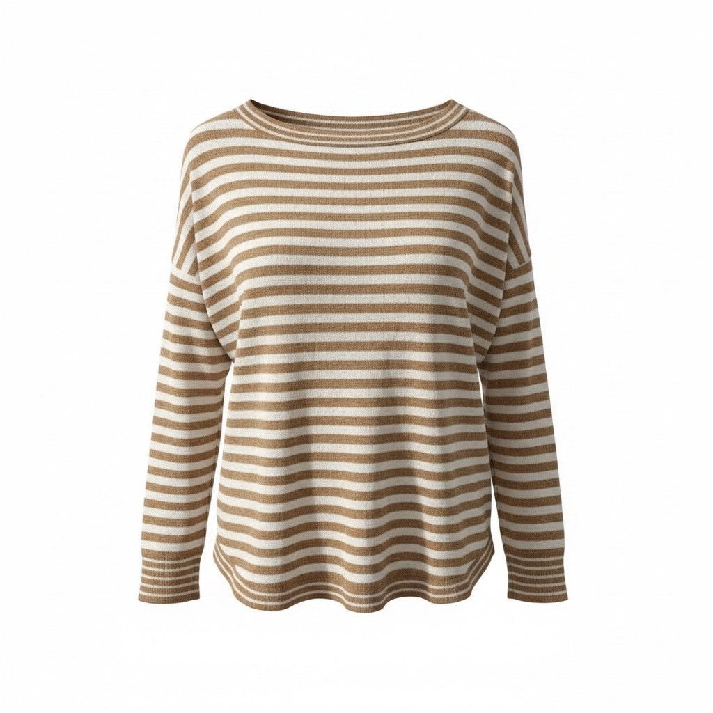 Loft LOFT Outlet Women’s Striped Sweater Size Small Tan Cream Size S / US 4 / IT 40 - 1 Thumbnail