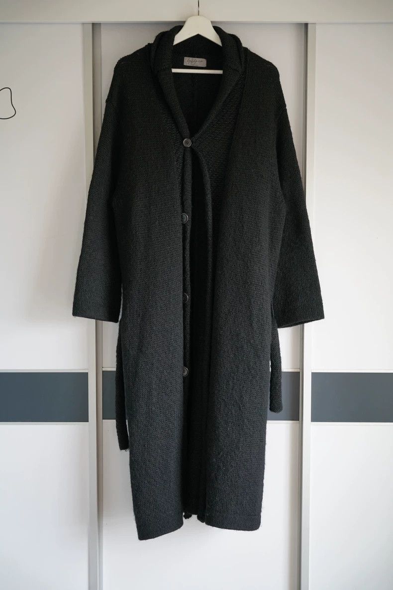 Yohji Yamamoto Yohji Yamamoto Yohji Yamamoto Knitted Wool Coat with Belt Size US M / EU 48-50 / 2 - 1 Thumbnail