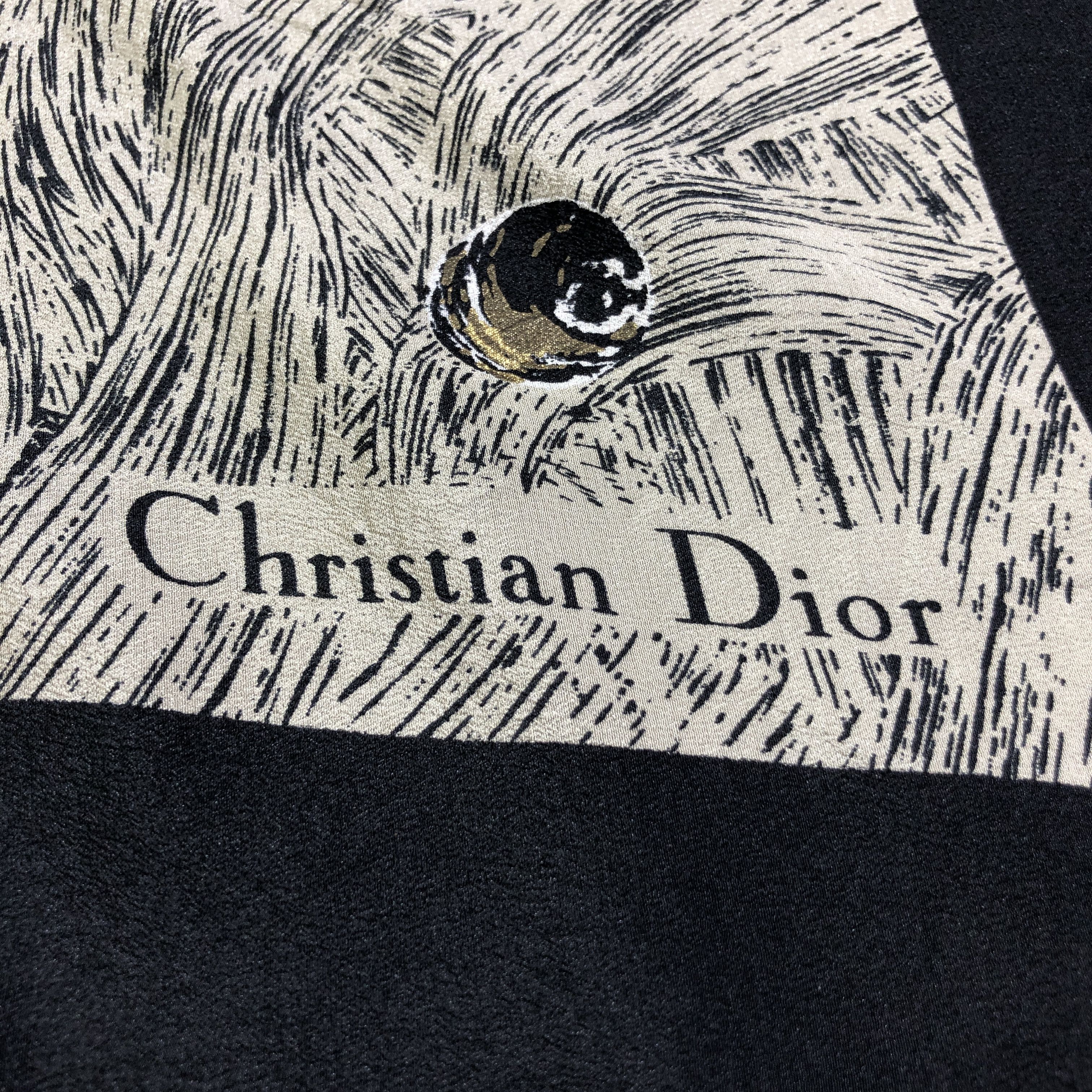 Christian Dior Monsieur Christian Dior Floral Hand Rolled Silk Scarf M1162 Size ONE SIZE - 4 Thumbnail