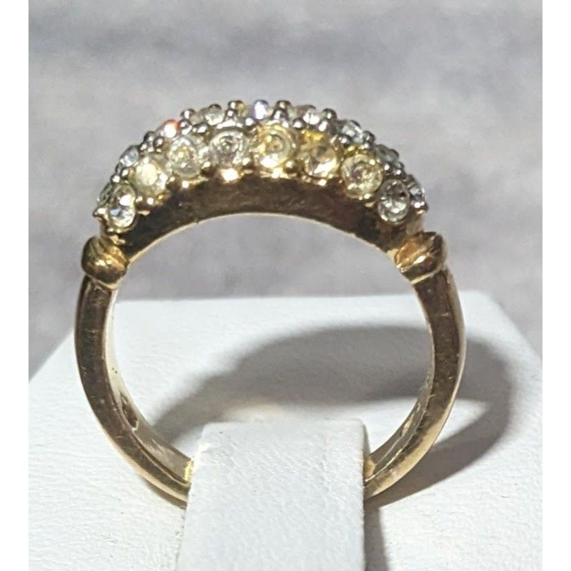 Other Elegant Glam Triple Crystal Layer Gold Tone Ring Size 5 Size ONE SIZE - 3 Thumbnail