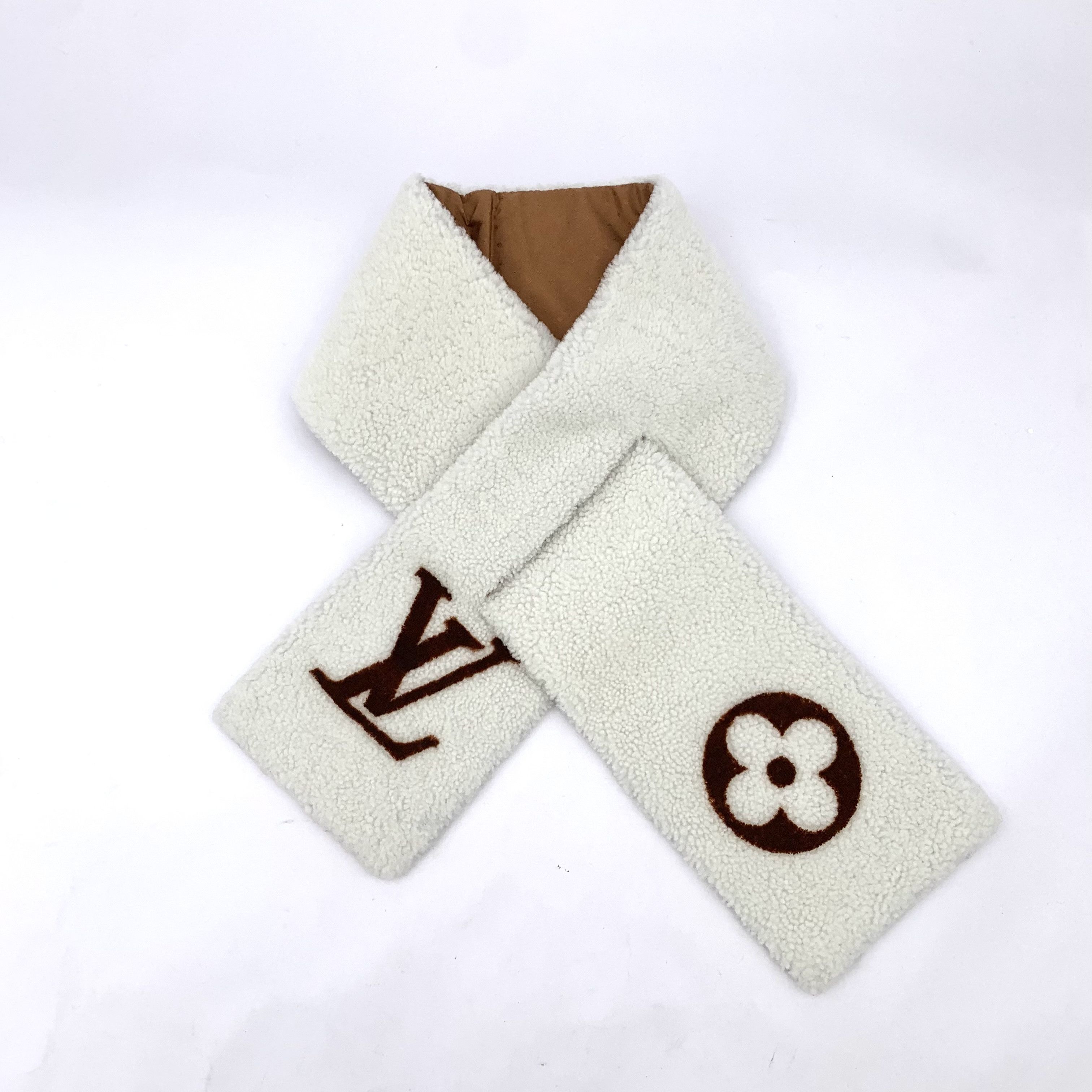 Louis Vuitton Louis Vuitton Off-White Monogram Knit Scarf (105×14cm) Size ONE SIZE - 1 Thumbnail