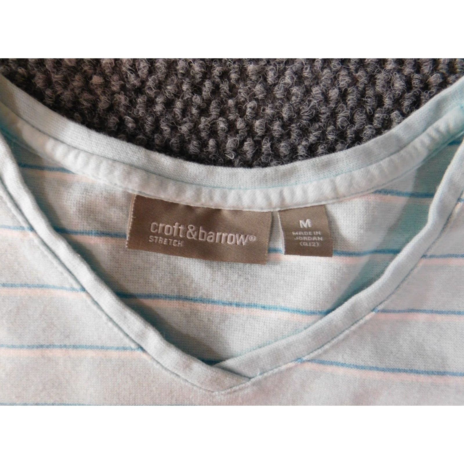 Croft & Barrow Croft & Barrow Womens Shirt M Blue Pullover Striped V-Neck Casual Blouse Cotton Rayon Button Short Sleeve Regular Fit Vintage: No Size M / US 6-8 / IT 42-44 - 6 Thumbnail